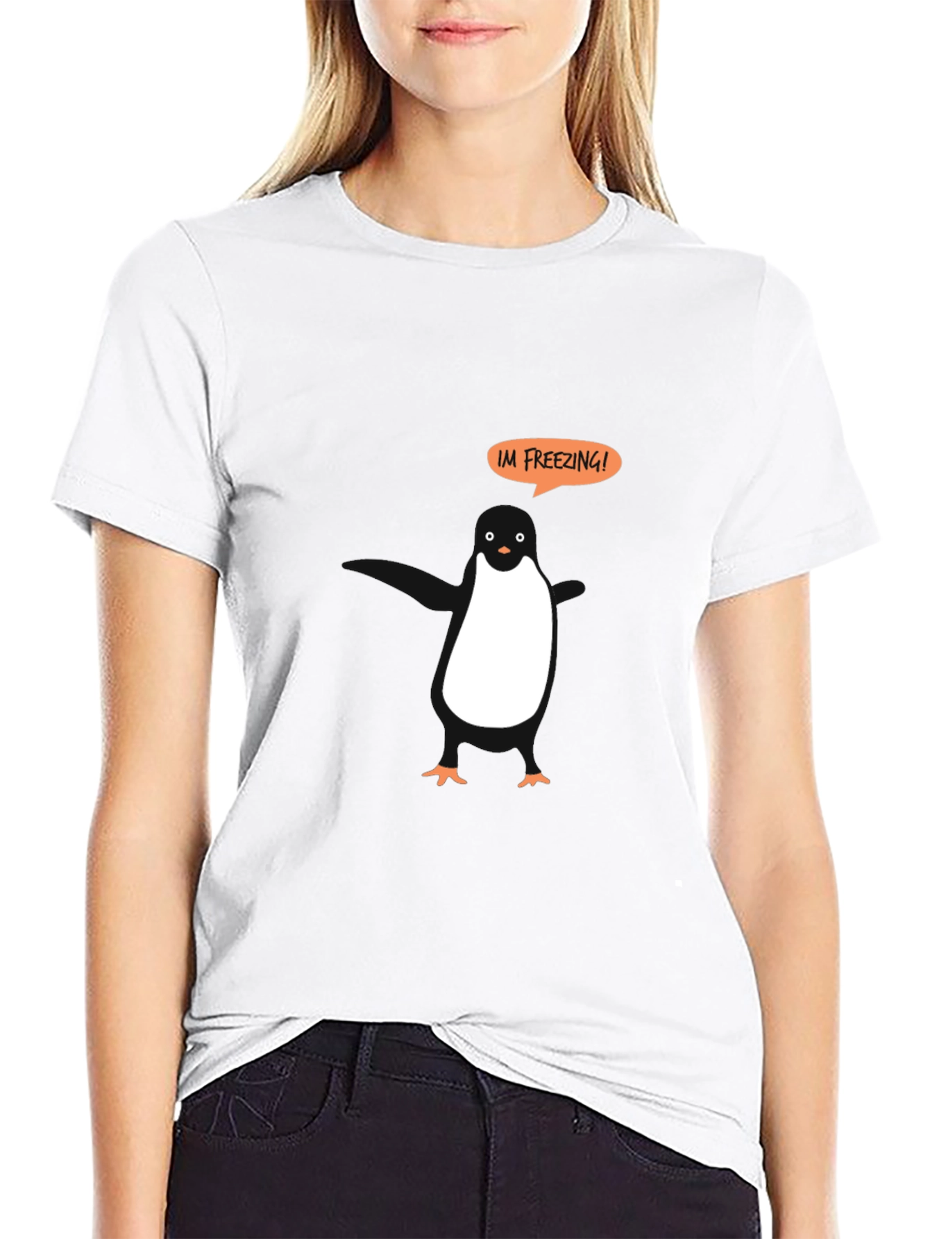 Penguin Im Freezing Graphic Tee - Black