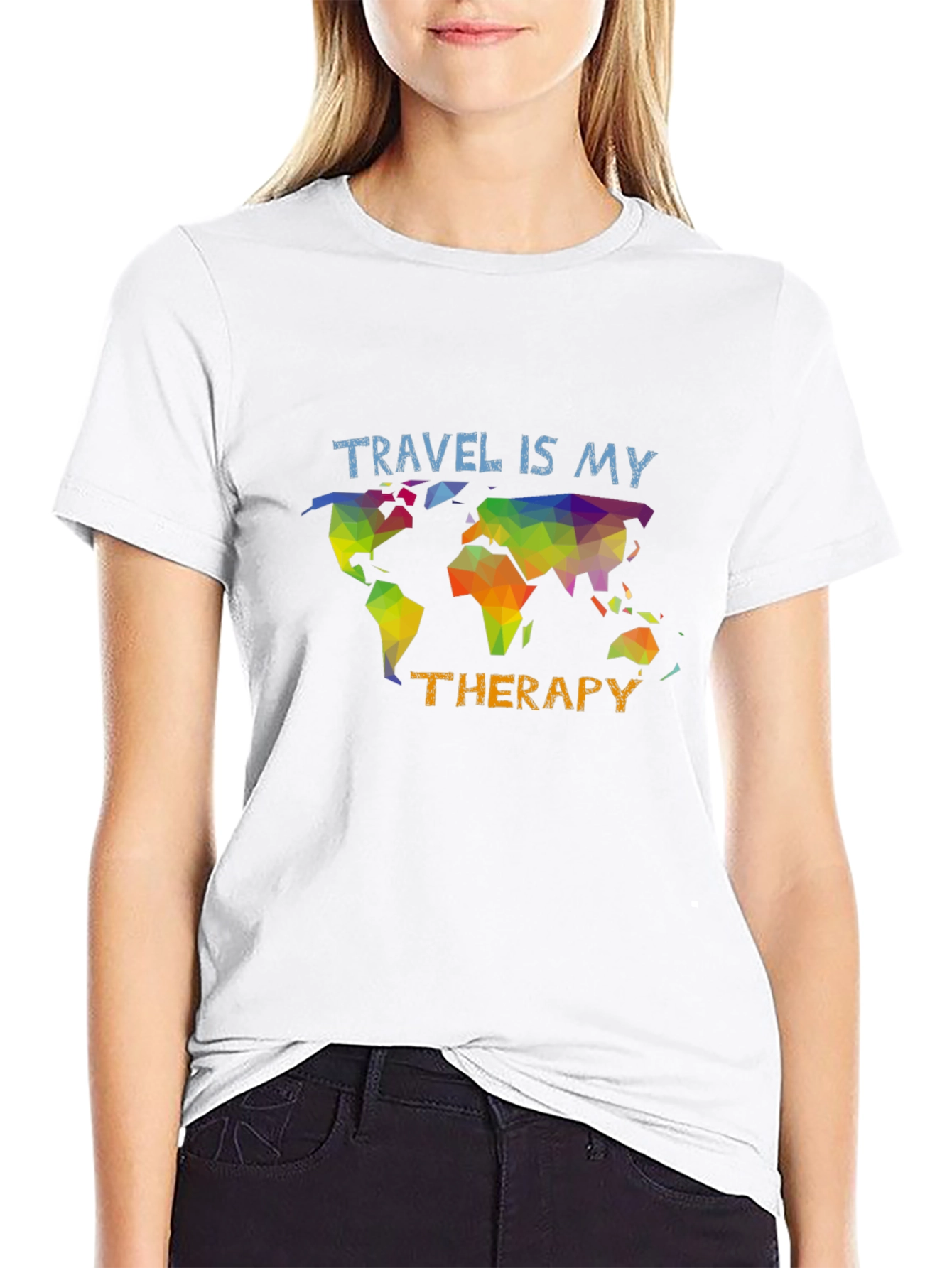 Travel is my Therapy T-Shirt - Black Graphic Tee