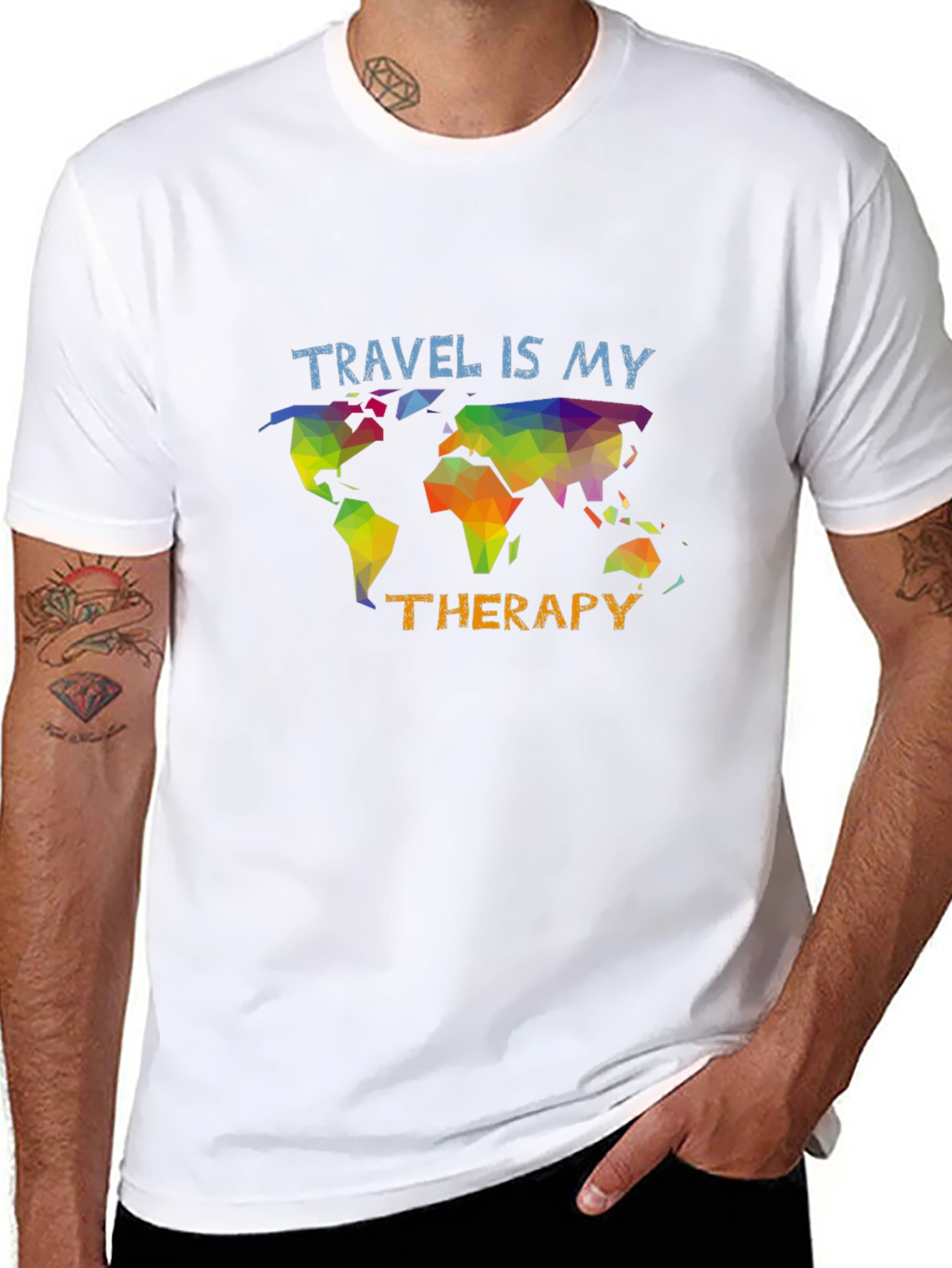 Travel is my Therapy T-Shirt - Black Graphic Tee