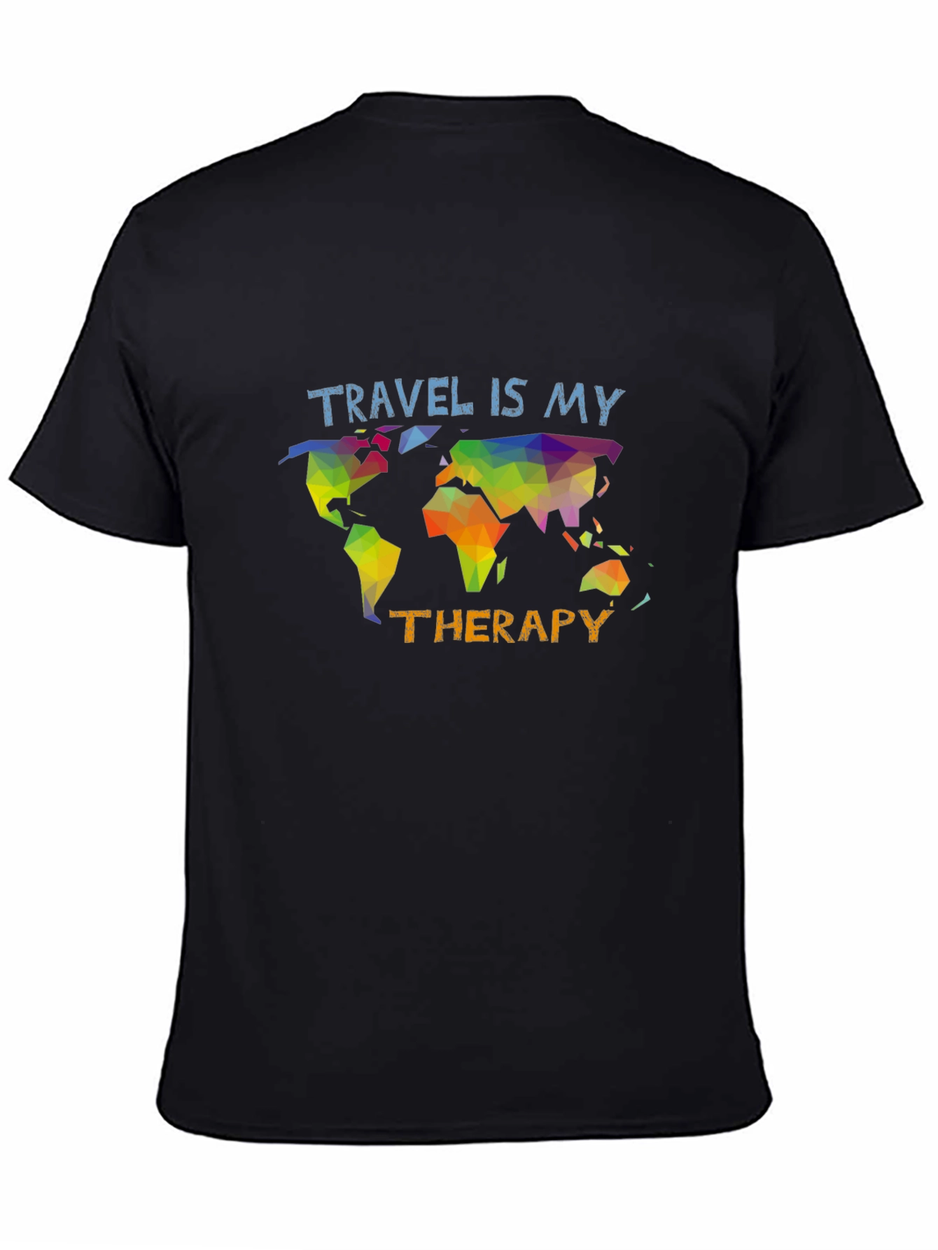 Travel is my Therapy T-Shirt - Black Graphic Tee