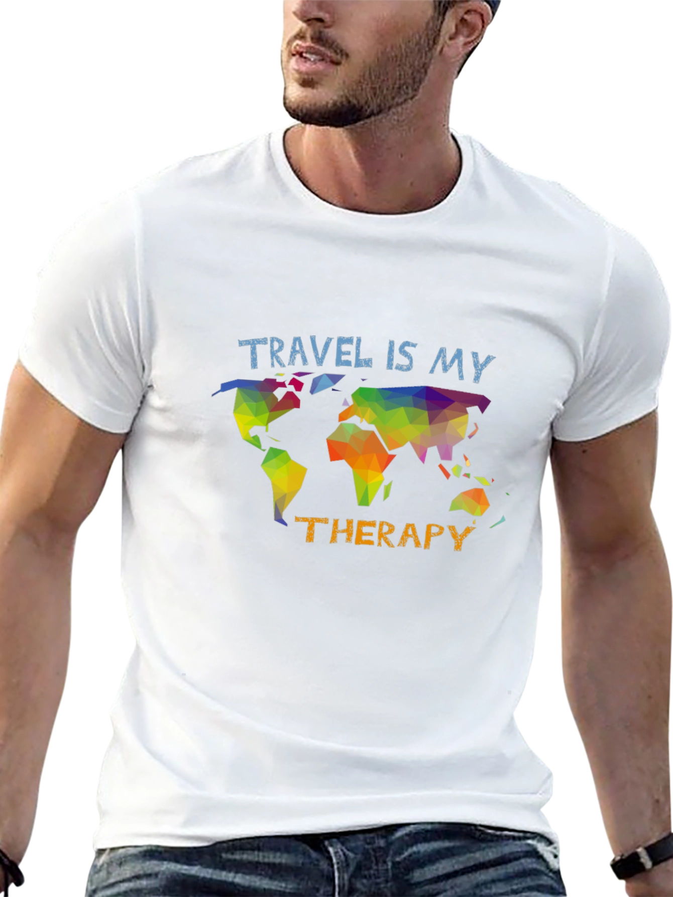 Travel is my Therapy T-Shirt - Black Graphic Tee