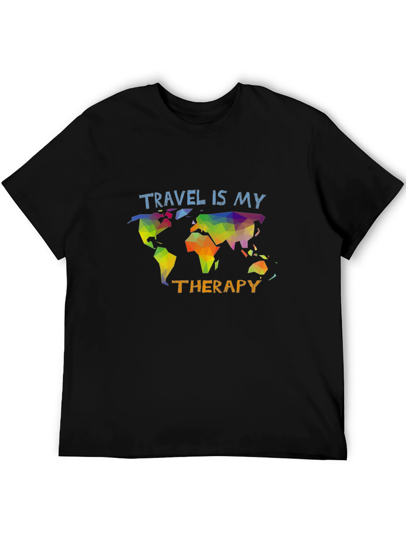 Travel is my Therapy T-Shirt - Black Graphic Tee