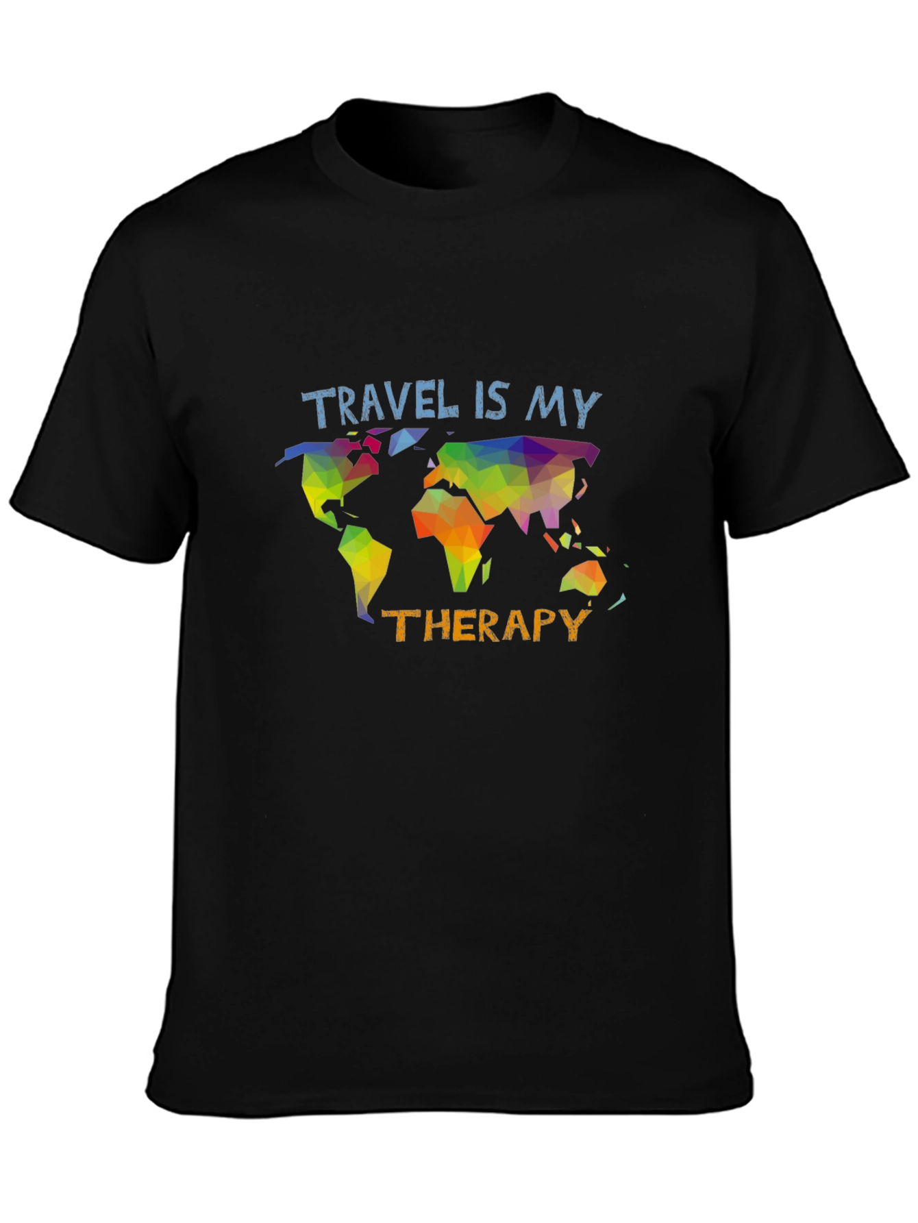 Travel is my Therapy T-Shirt - Black Graphic Tee
