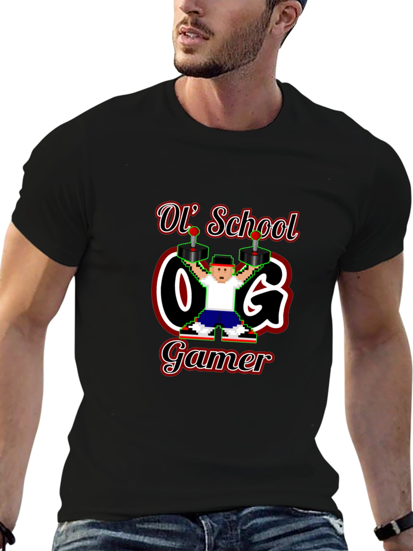 Retro Ol School O.G. Gamer Black T-Shirt