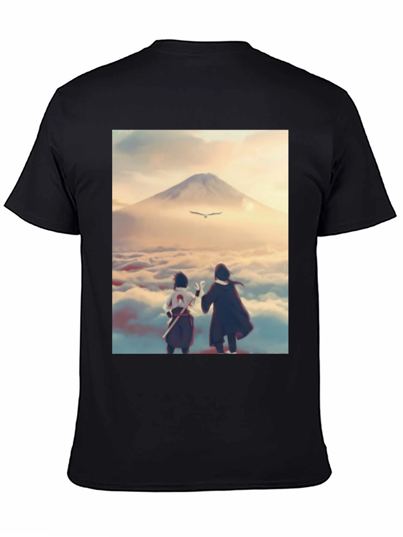 Anime Scenery Graphic Tee - Black