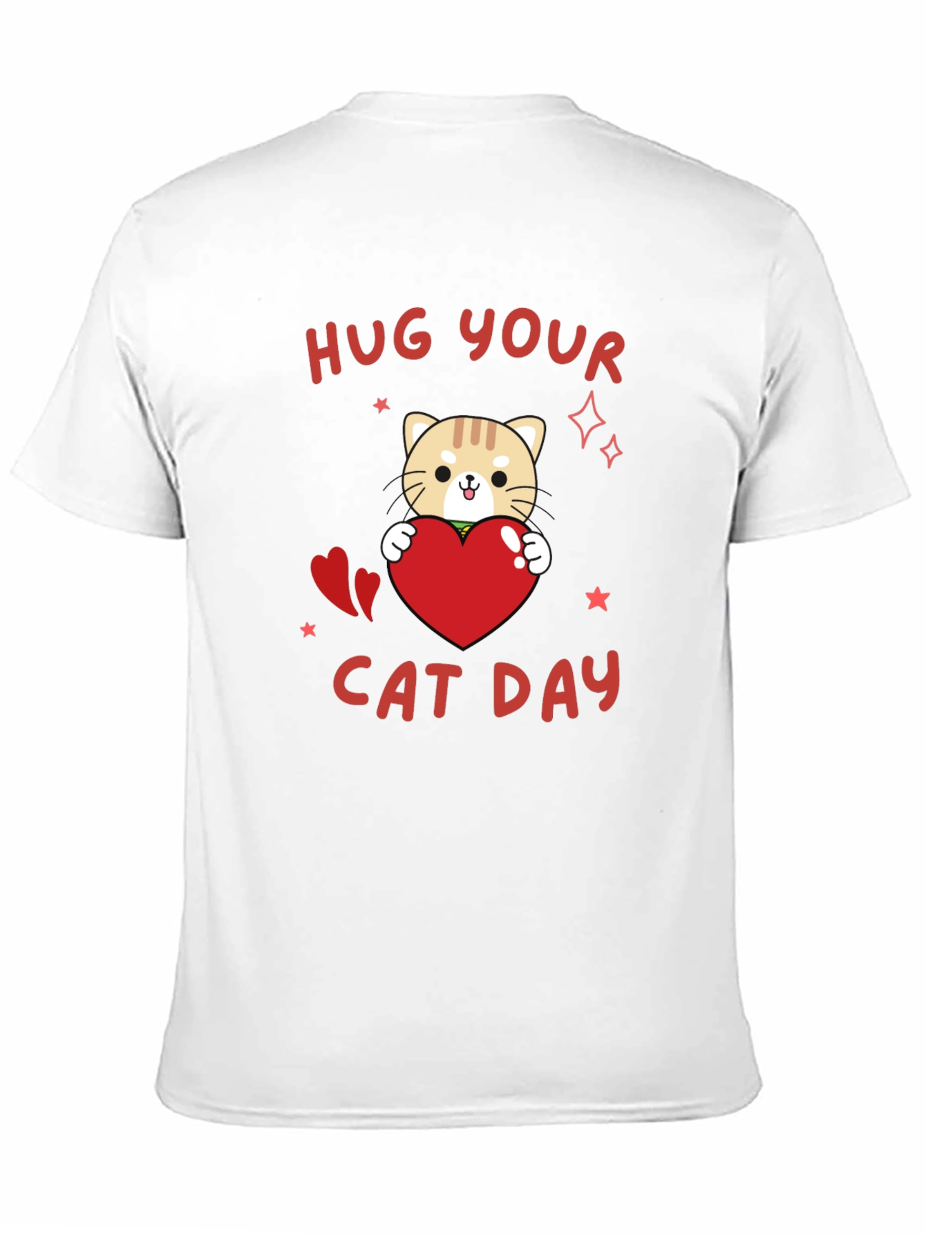 Hug Your Cat Day Black T-Shirt