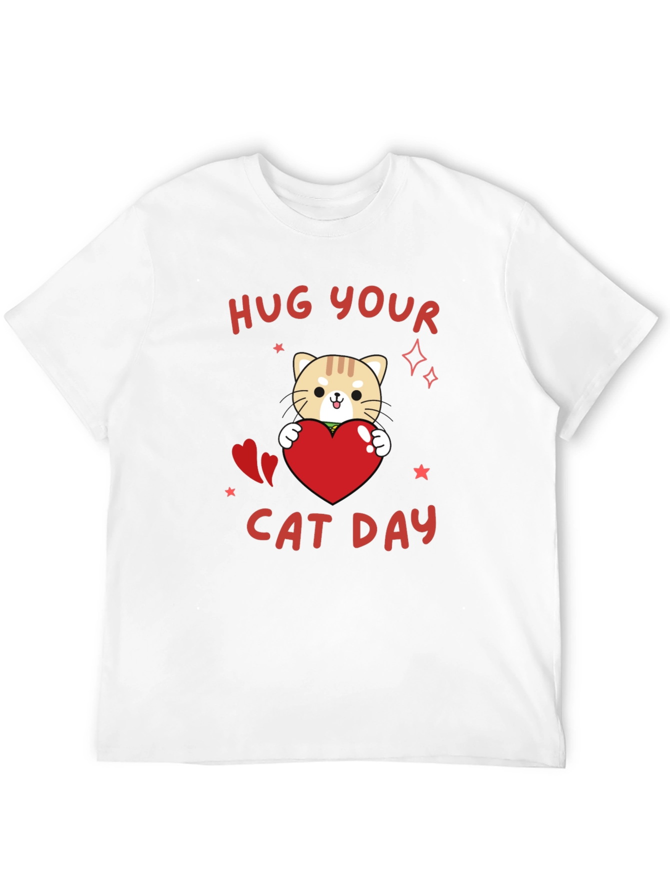 Hug Your Cat Day Black T-Shirt