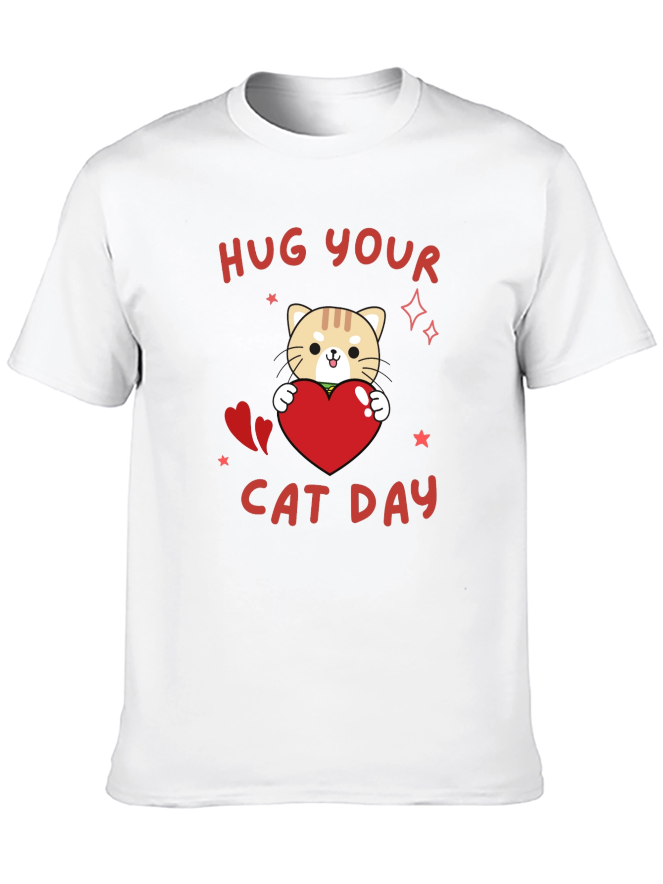 Hug Your Cat Day Black T-Shirt