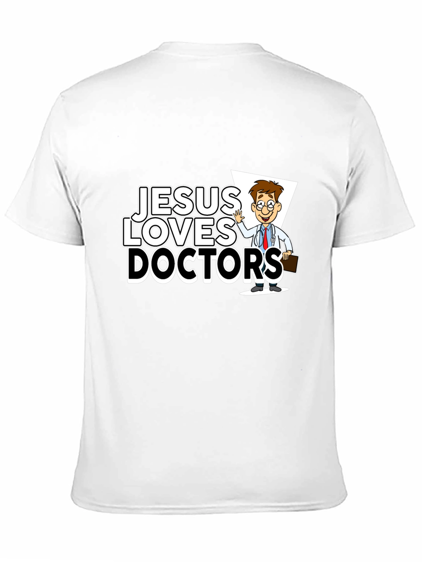 Jesus Loves Doctors Graphic Tee - Black T-Shirt