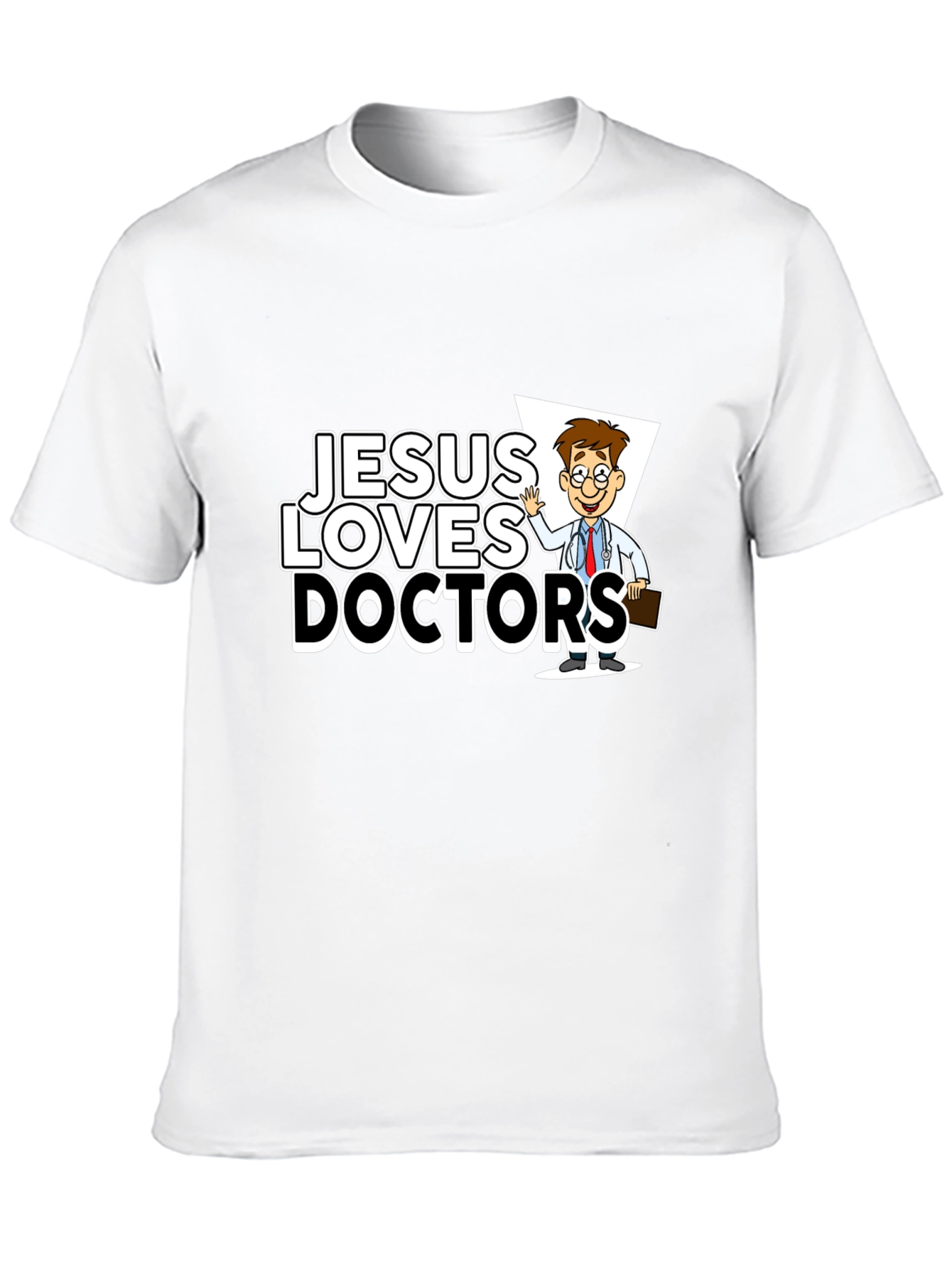 Jesus Loves Doctors Graphic Tee - Black T-Shirt