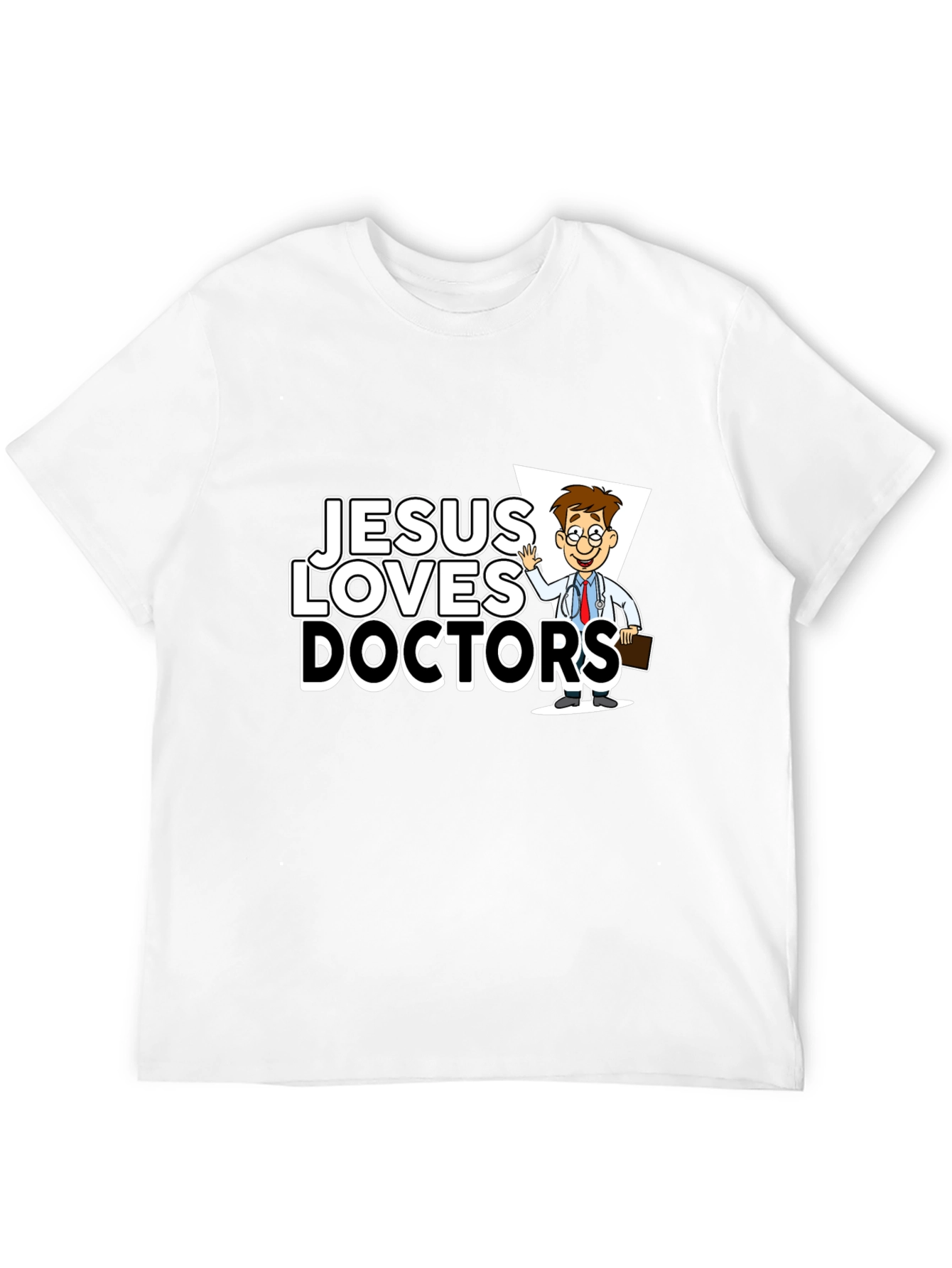 Jesus Loves Doctors Graphic Tee - Black T-Shirt