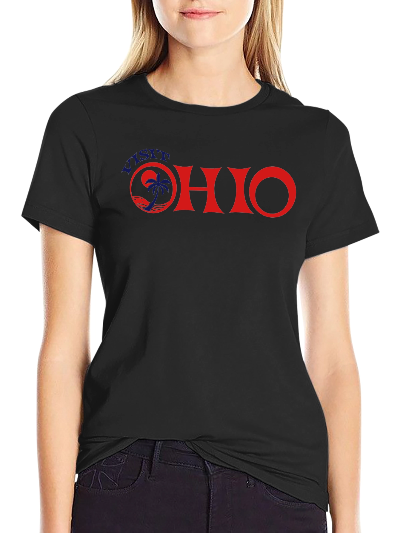 Visit Ohio Graphic Tee - Black Cotton T-Shirt