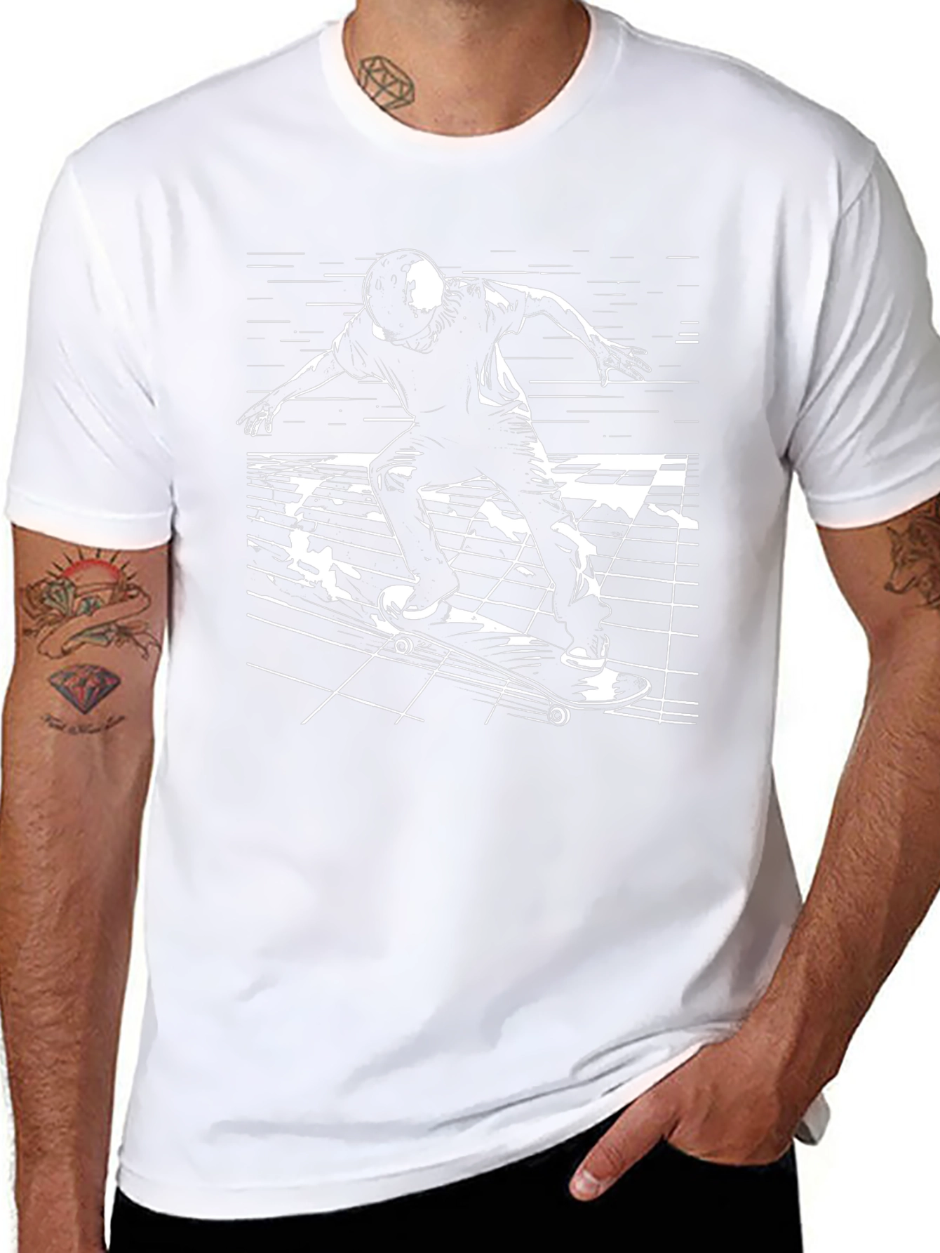 Skateboarding T-Shirt - Black Graphic Tee