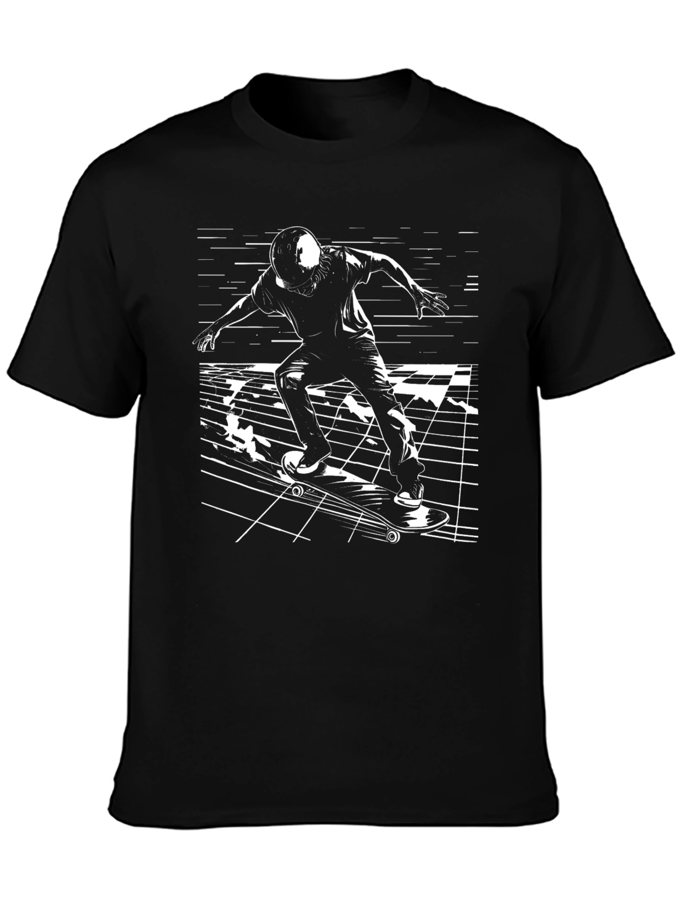Skateboarding T-Shirt - Black Graphic Tee