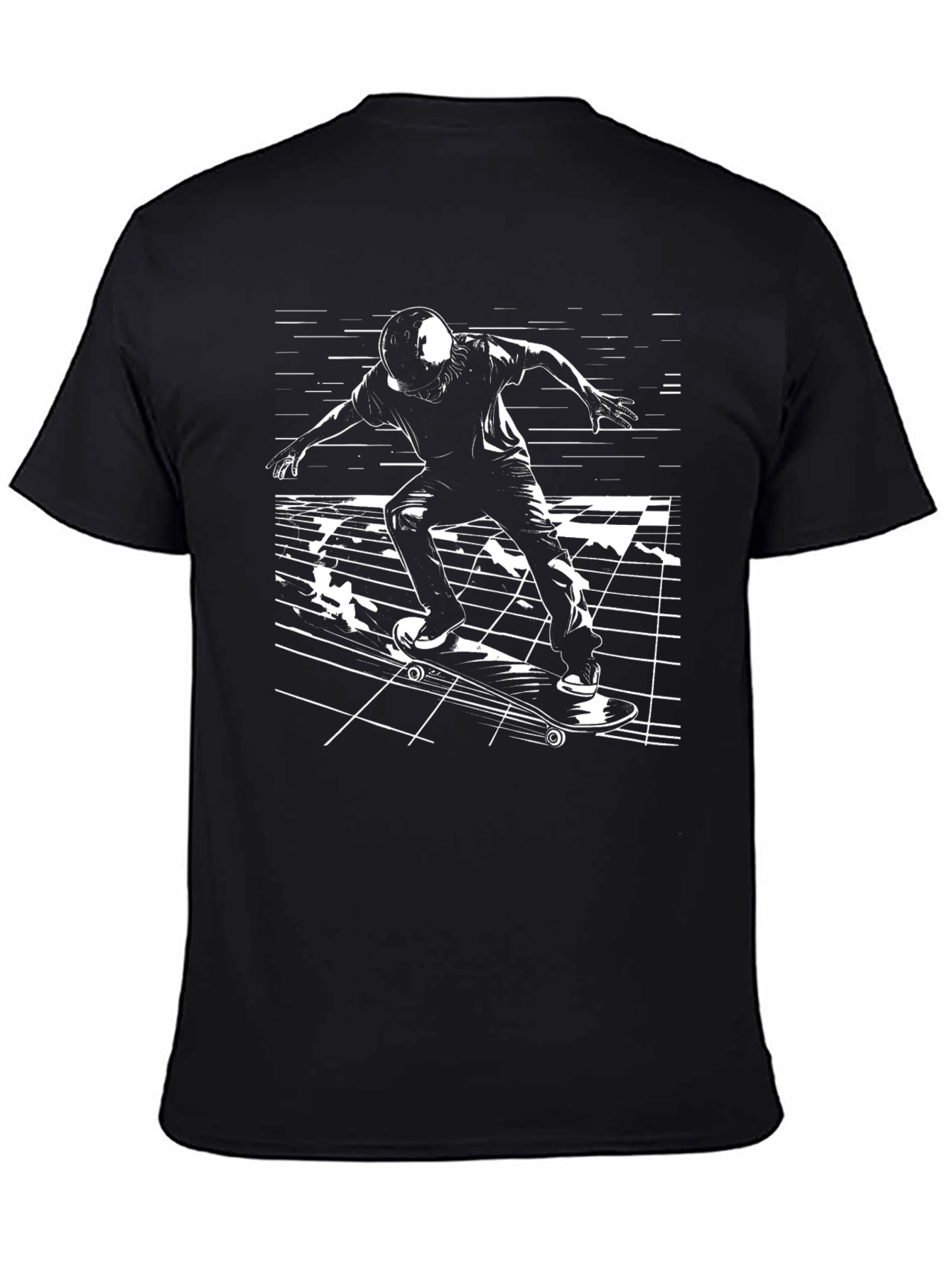 Skateboarding T-Shirt - Black Graphic Tee