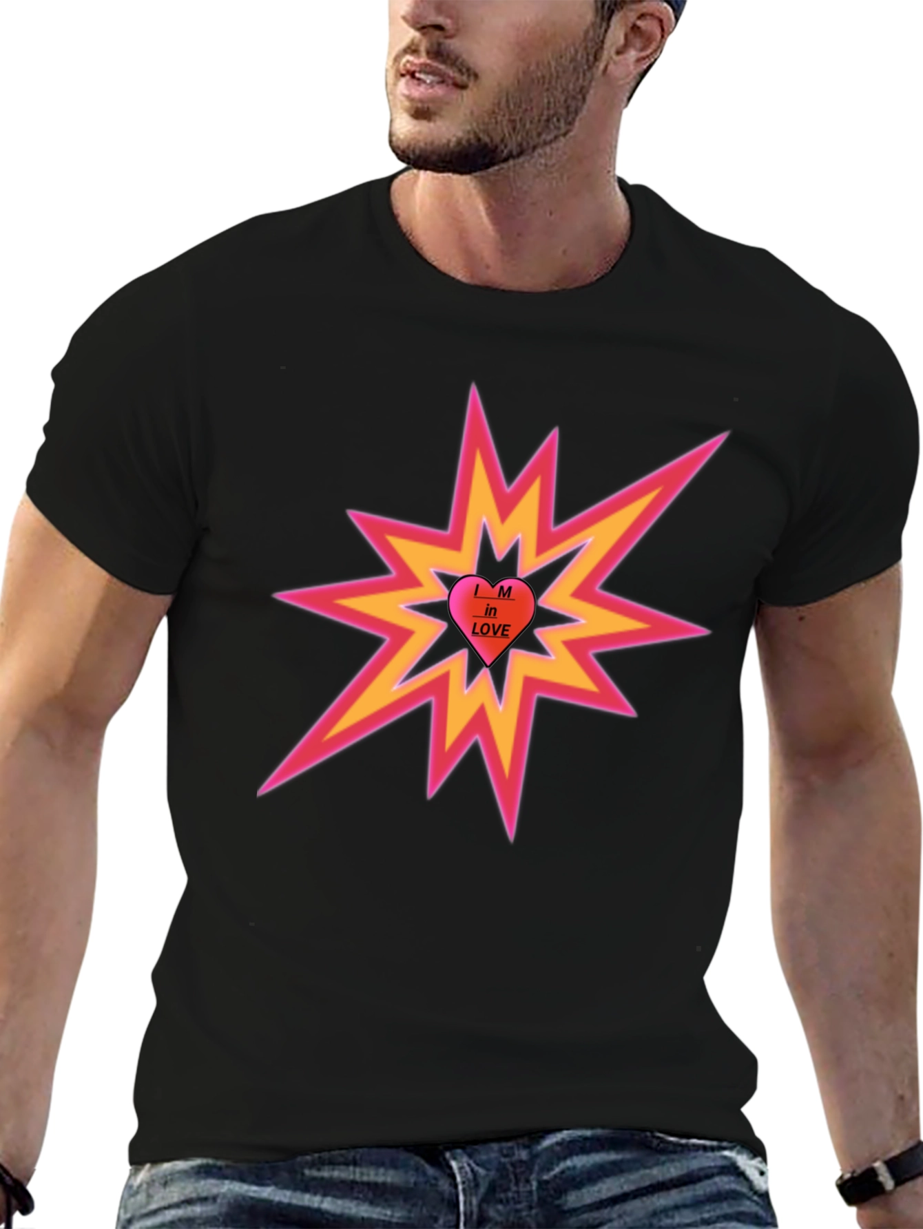 Im in Love Heart Explosion Black T-Shirt