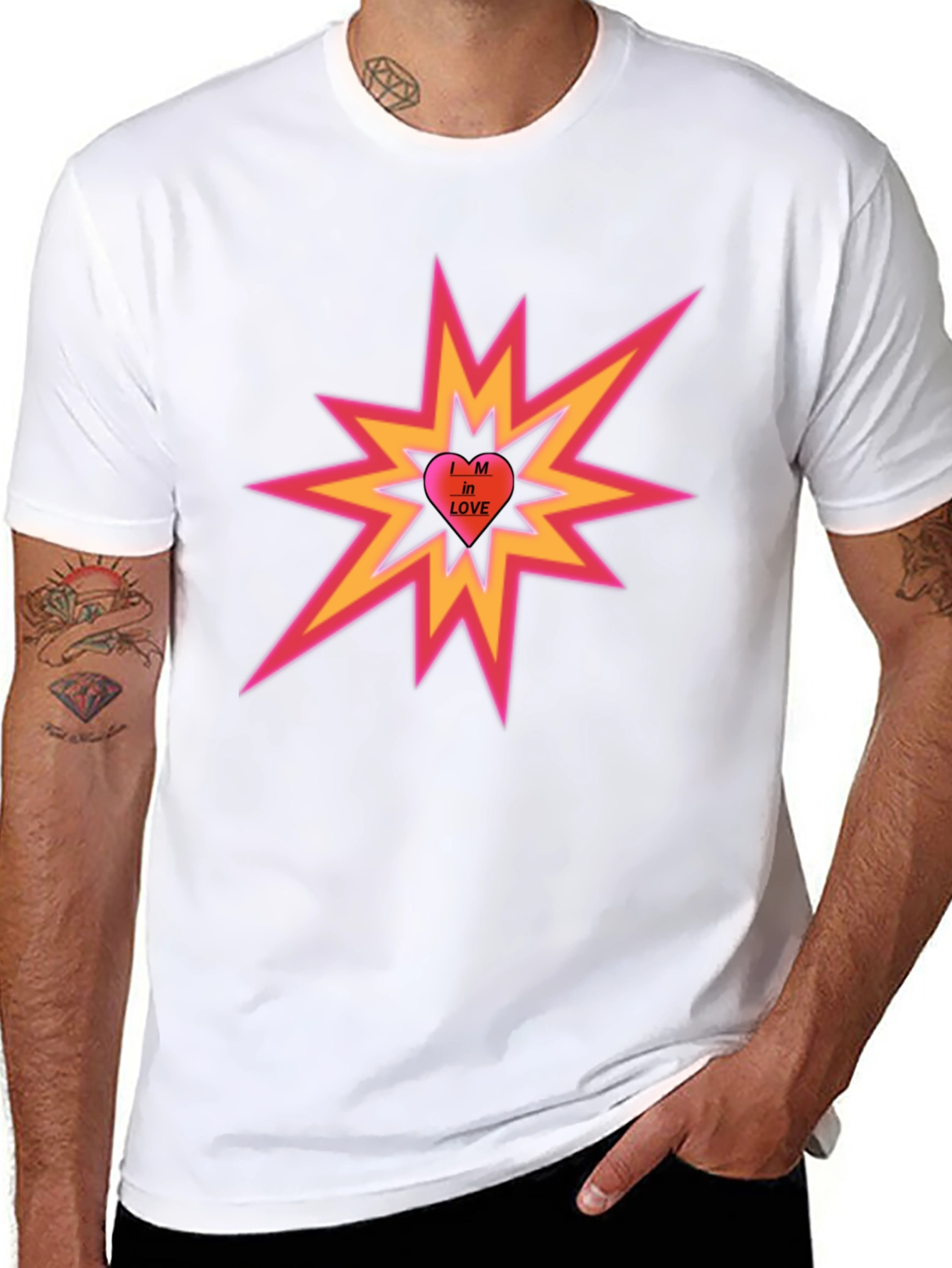 Im in Love Heart Explosion Black T-Shirt