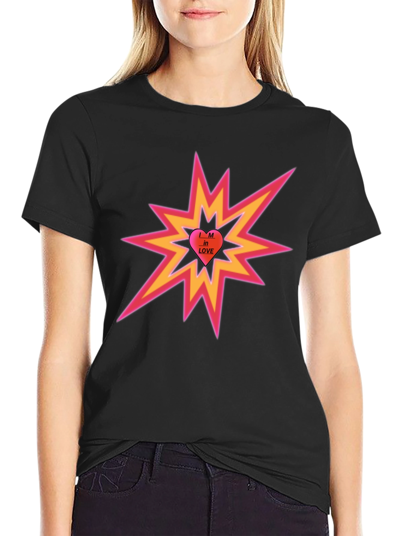 Im in Love Heart Explosion Black T-Shirt