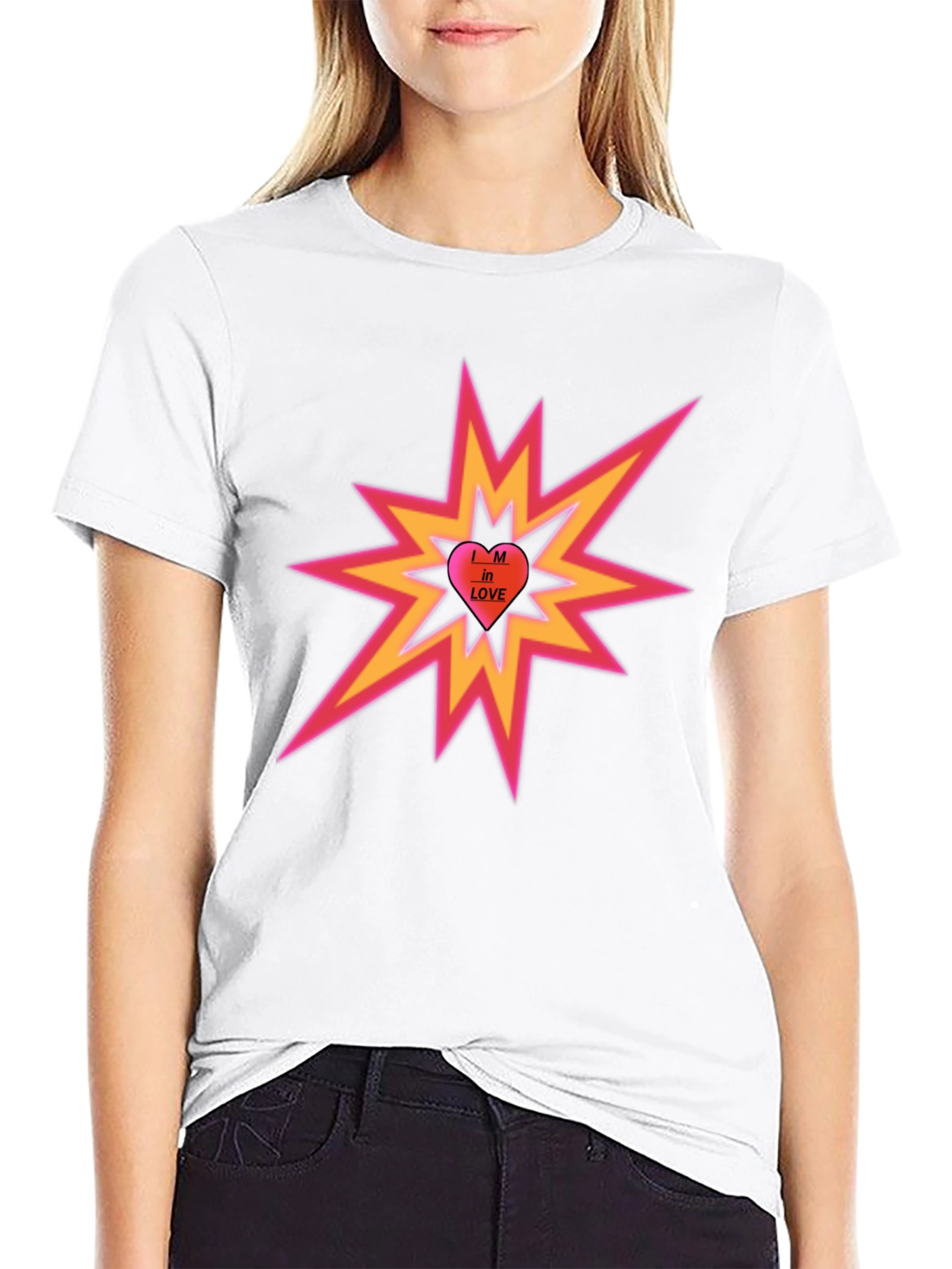 Im in Love Heart Explosion Black T-Shirt