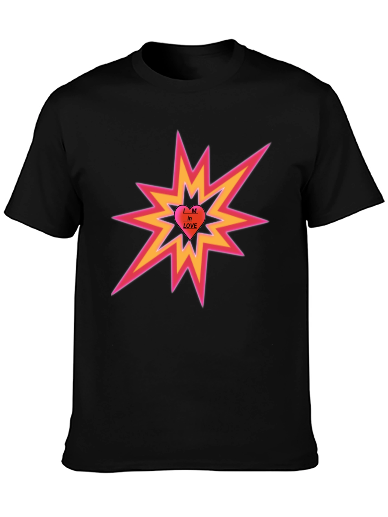 Im in Love Heart Explosion Black T-Shirt