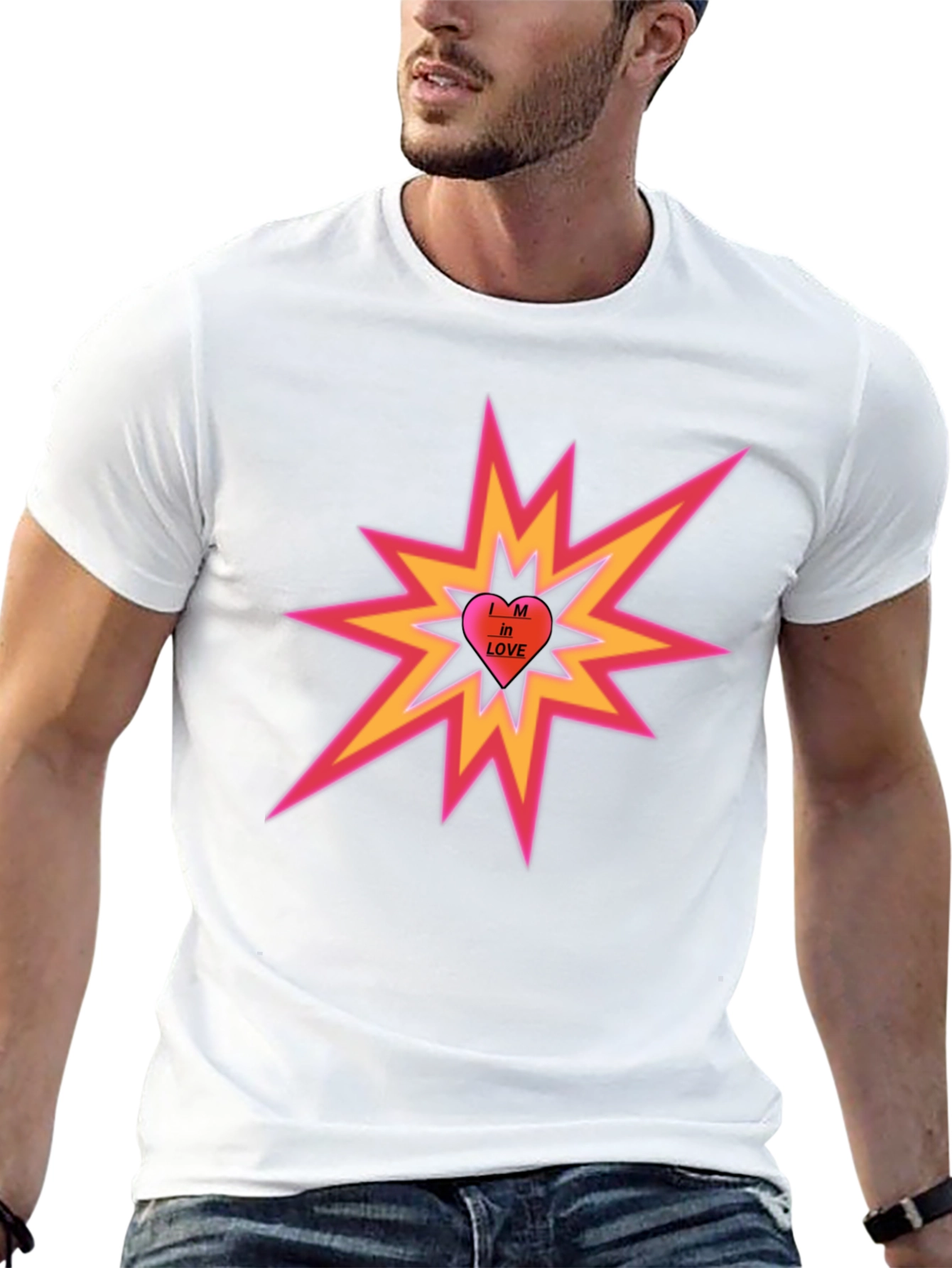 Im in Love Heart Explosion Black T-Shirt