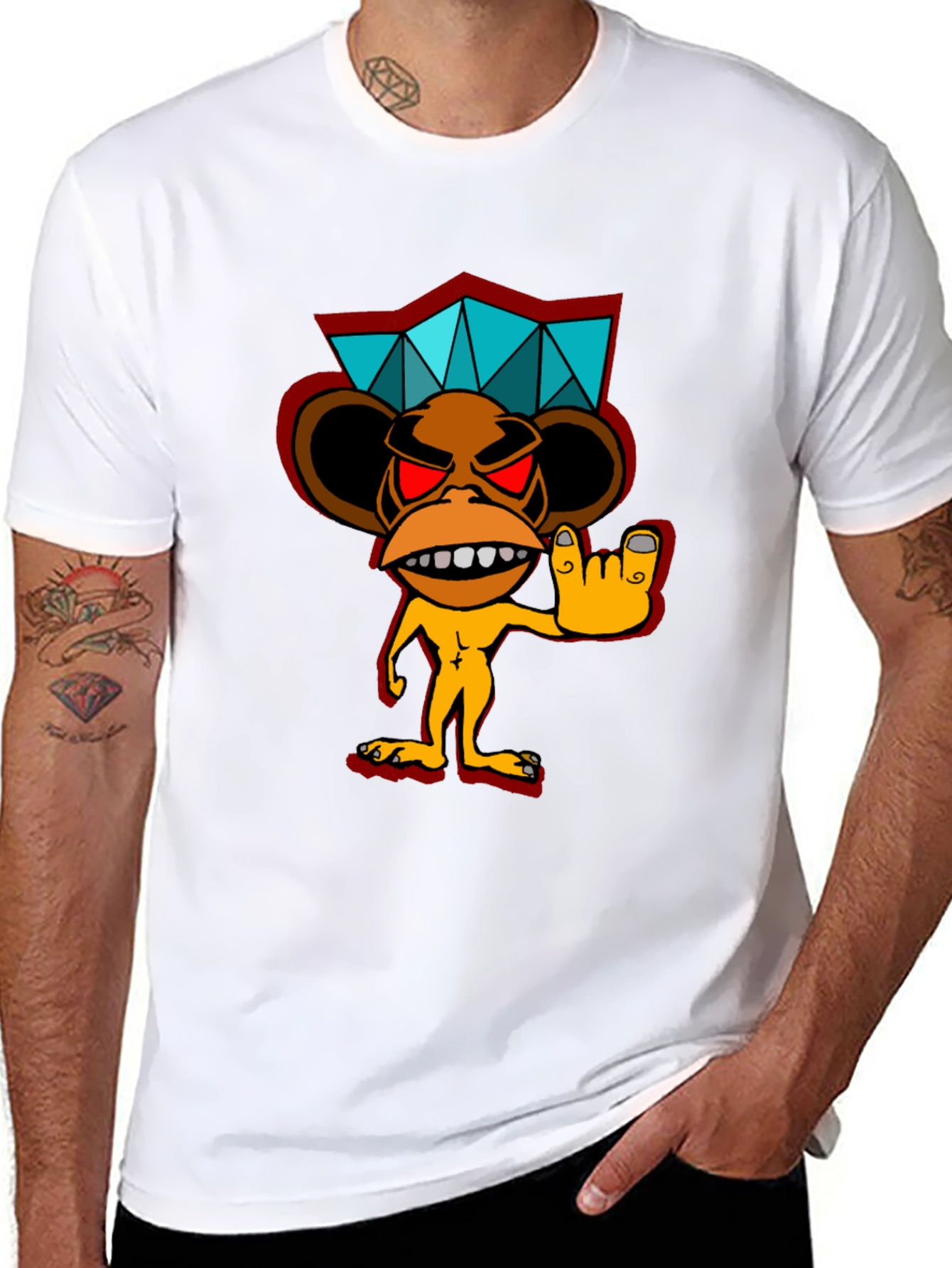 Cool Monkey Graphic Black T-Shirt