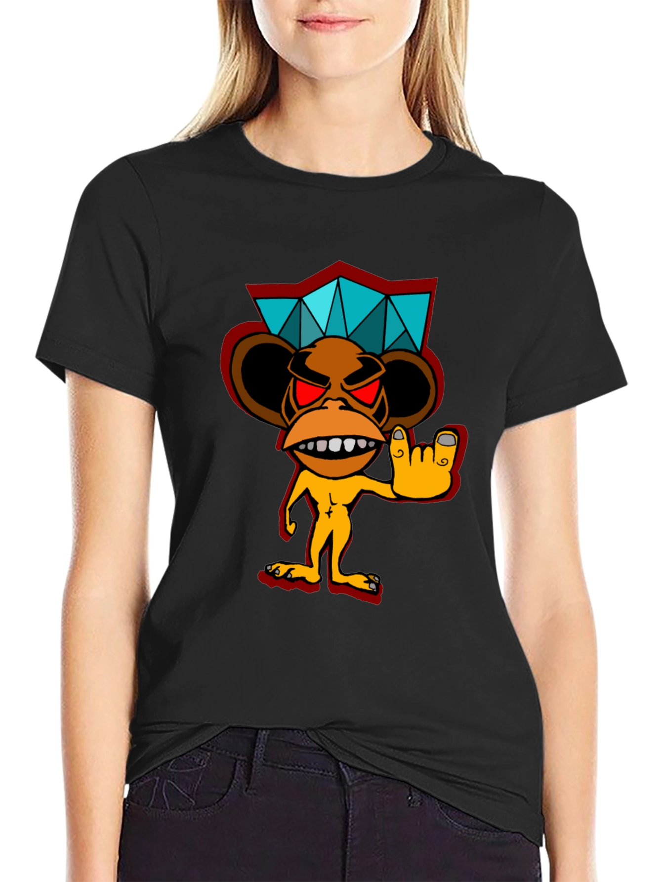 Cool Monkey Graphic Black T-Shirt