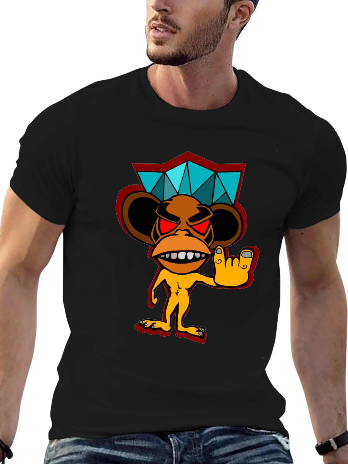 Cool Monkey Graphic Black T-Shirt