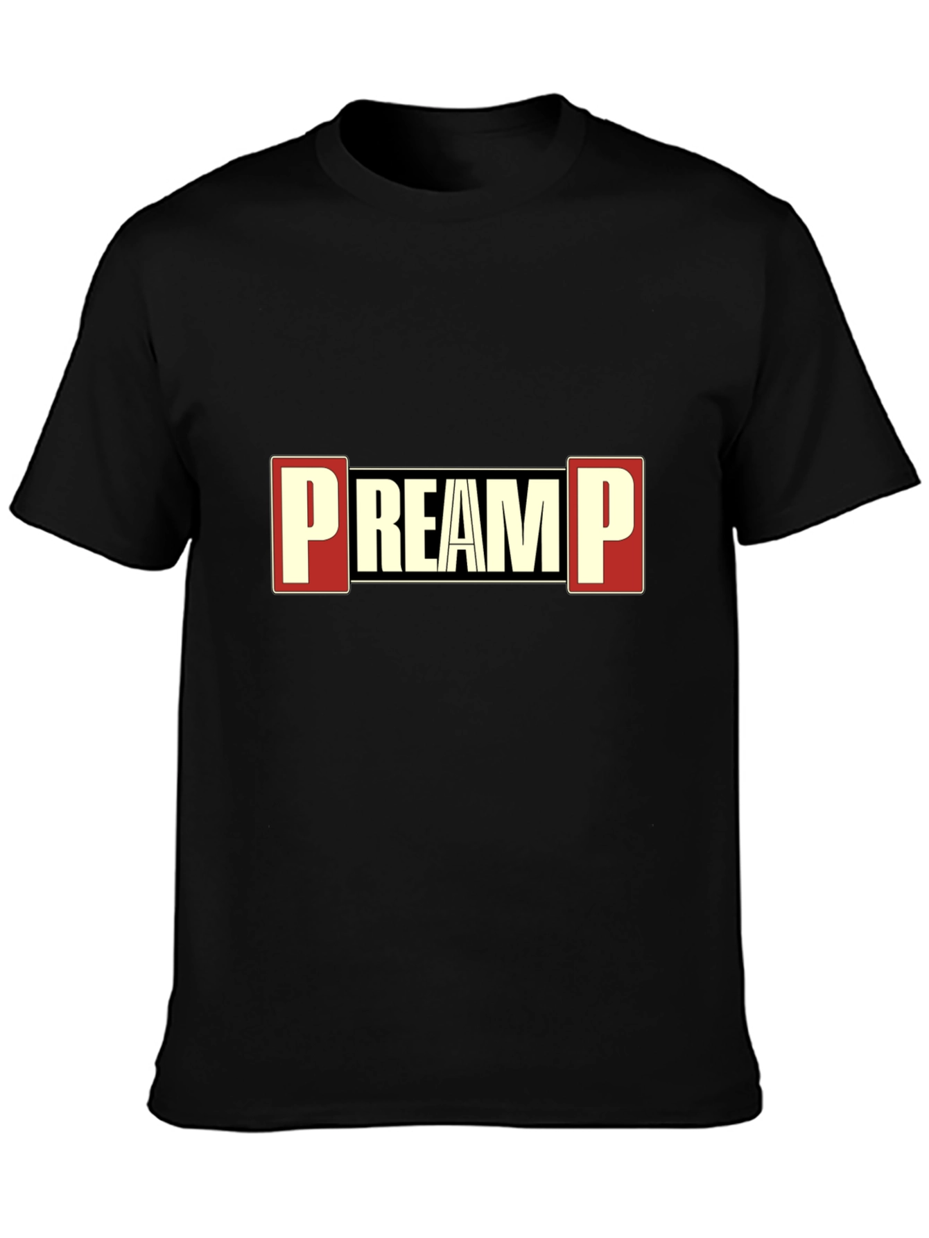 PREAMP Graphic Tee - Black Cotton Blend T-Shirt