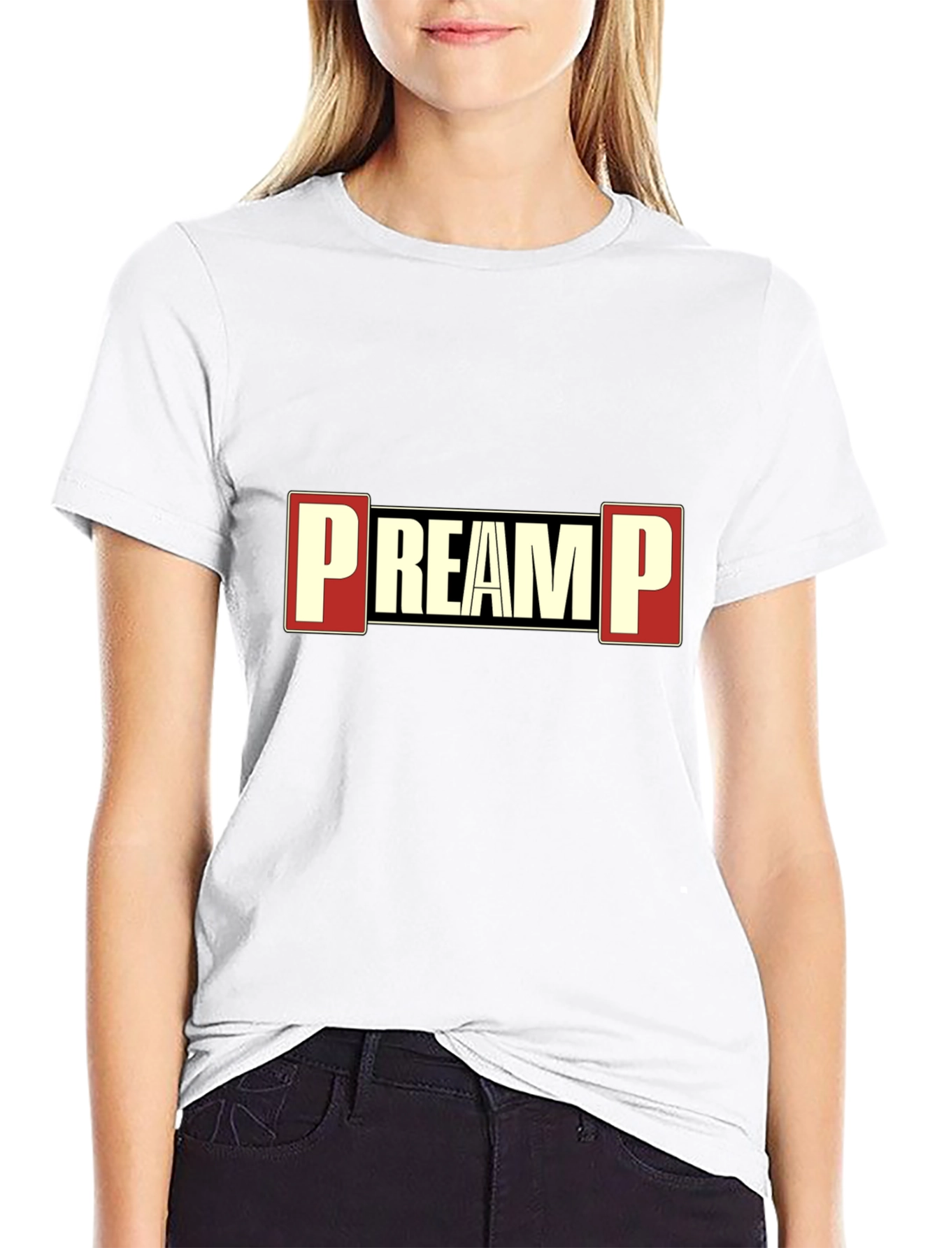 PREAMP Graphic Tee - Black Cotton Blend T-Shirt
