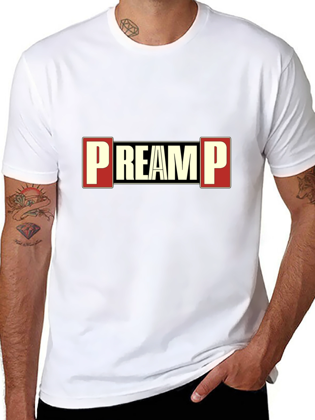 PREAMP Graphic Tee - Black Cotton Blend T-Shirt