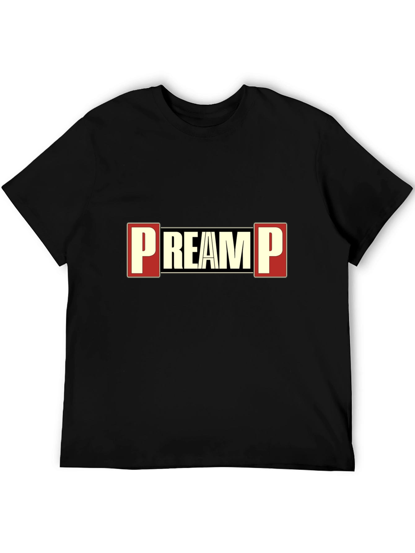 PREAMP Graphic Tee - Black Cotton Blend T-Shirt