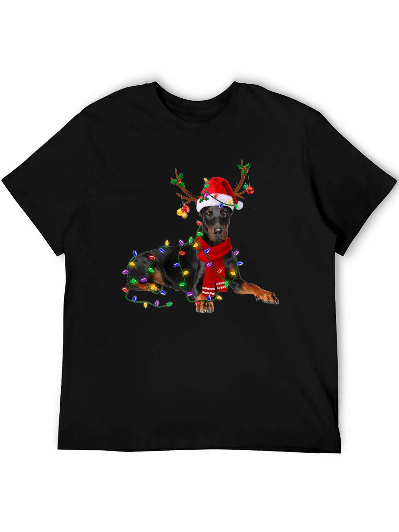 Festive Doberman Holiday T-Shirt