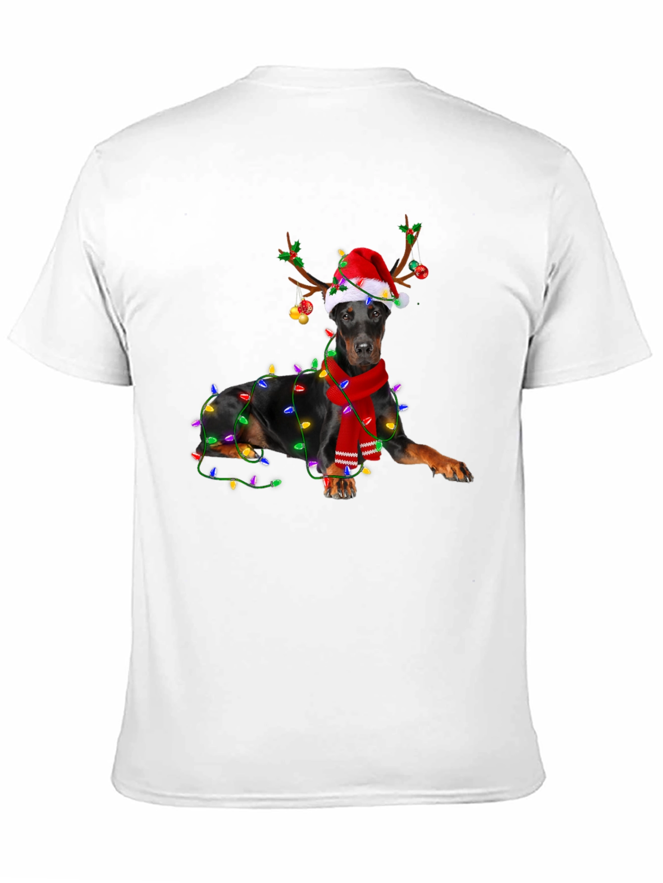 Festive Doberman Holiday T-Shirt