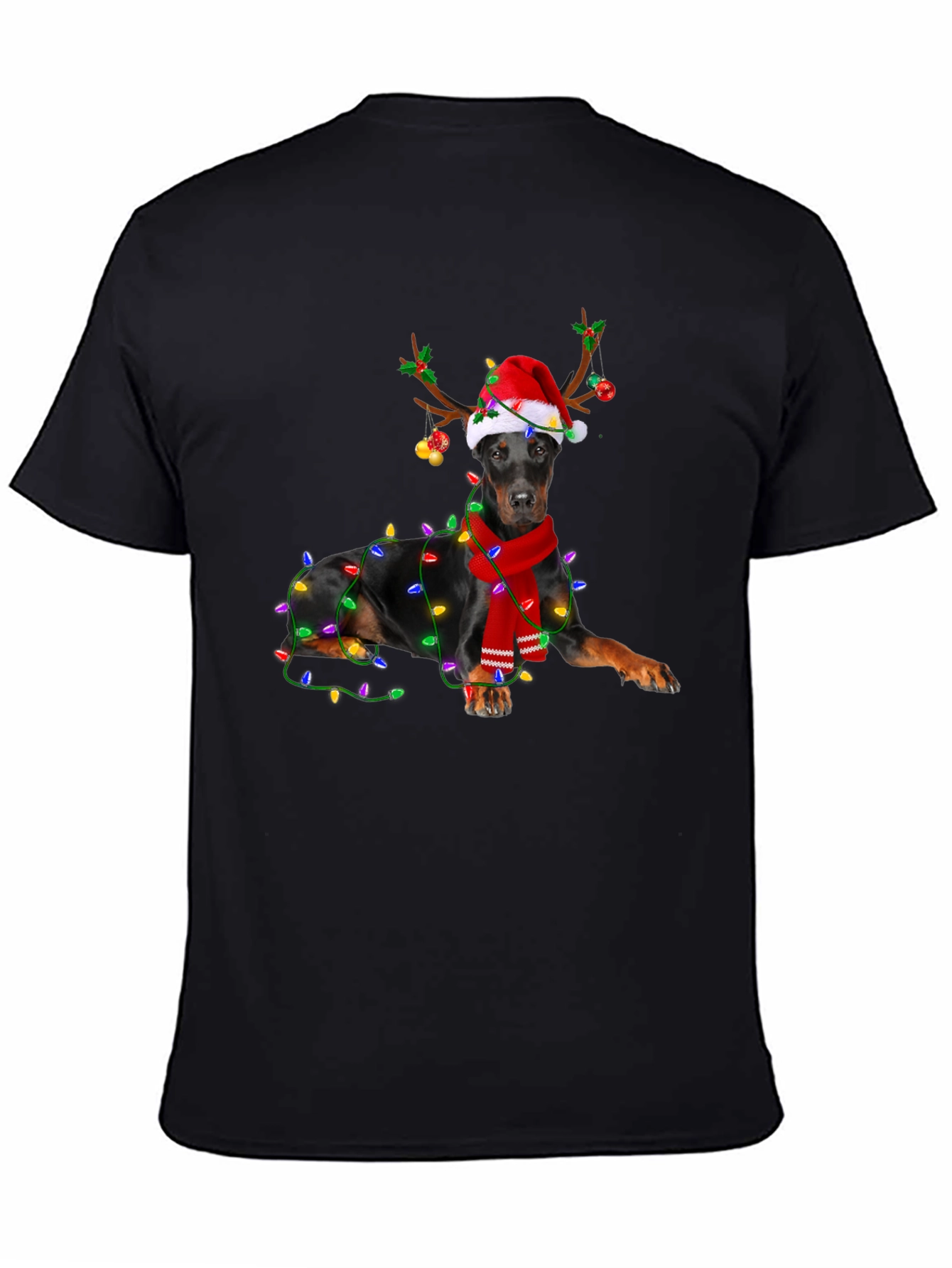 Festive Doberman Holiday T-Shirt