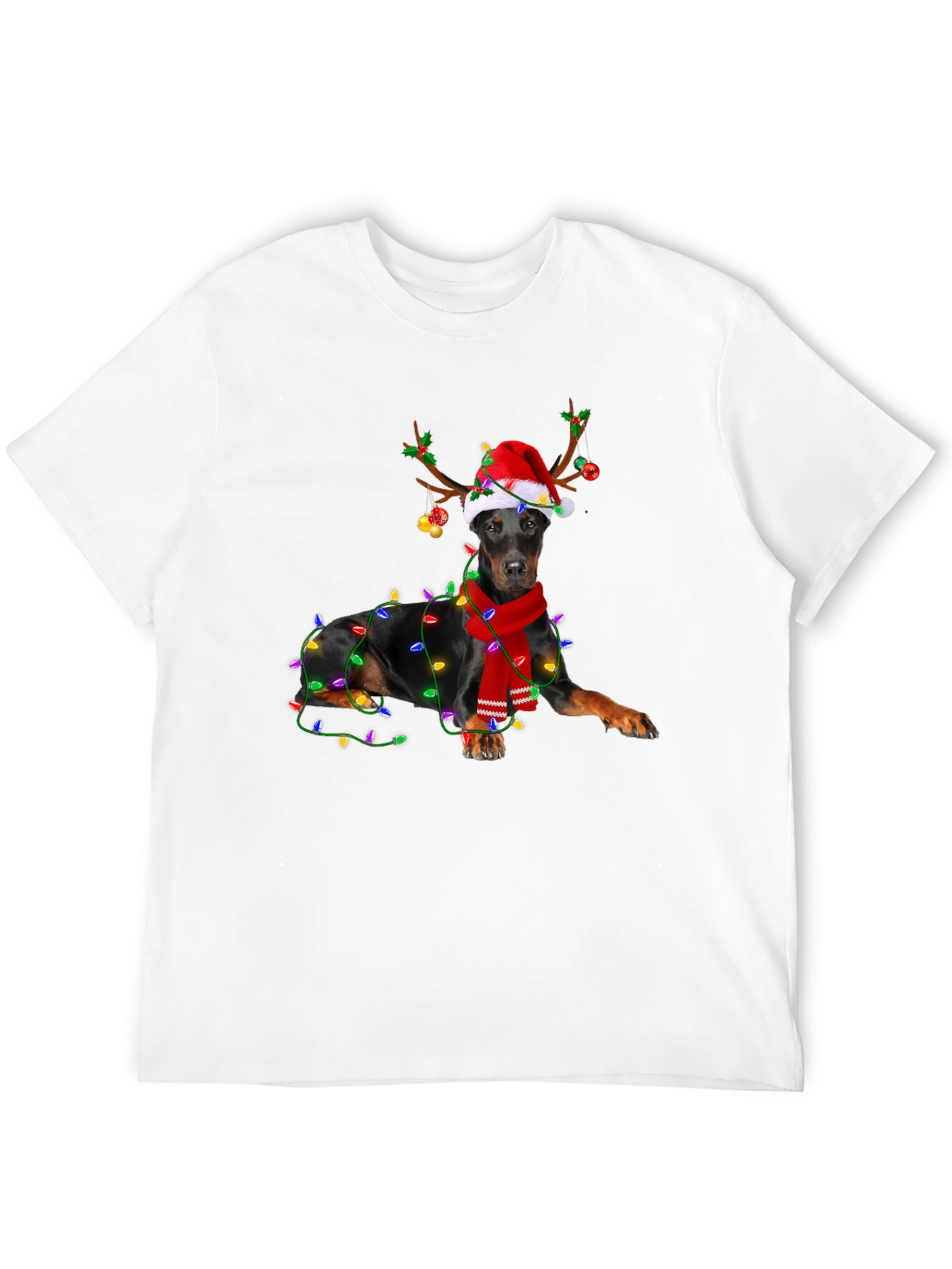 Festive Doberman Holiday T-Shirt