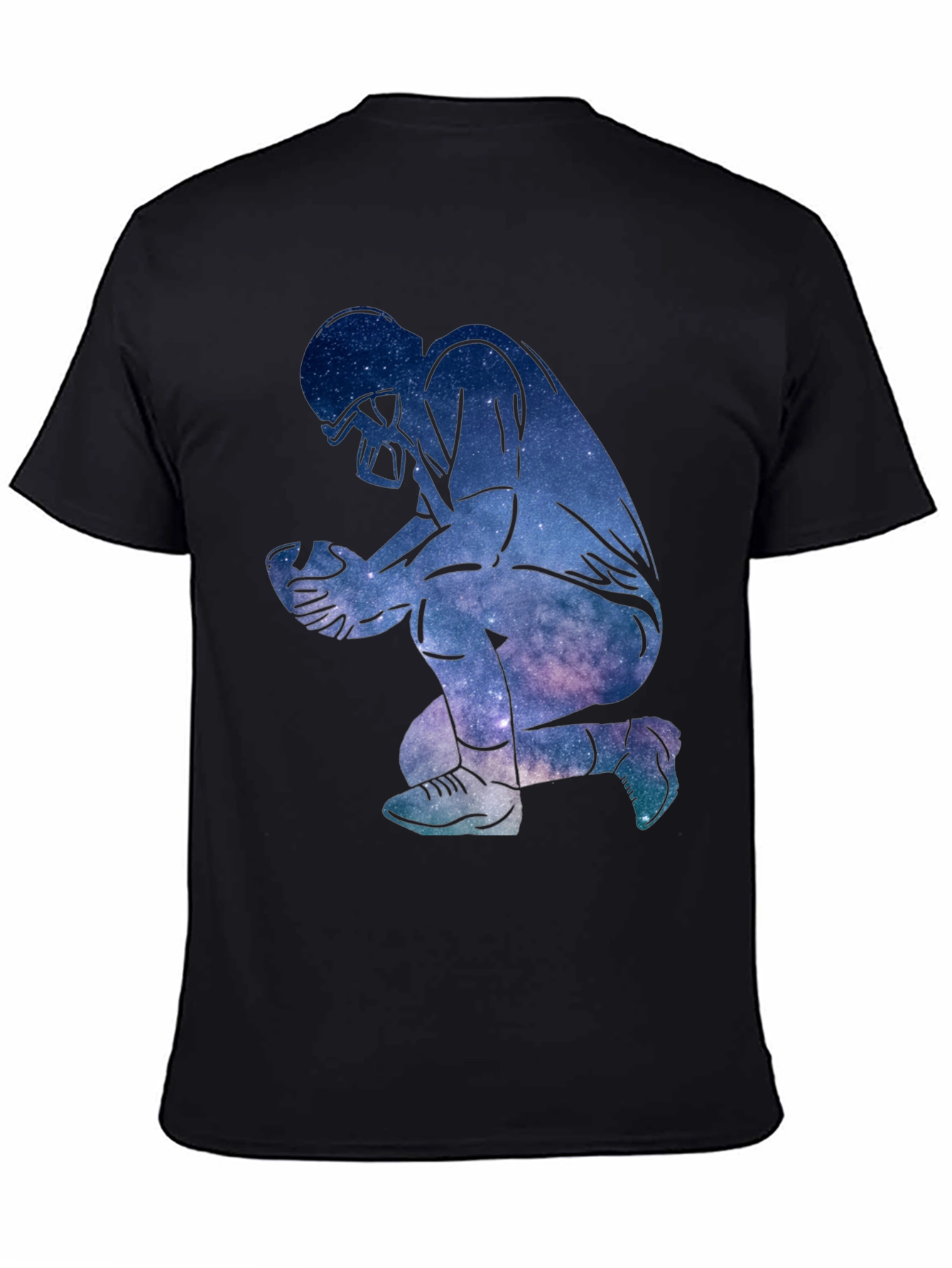 Galaxy Football Player Black T-Shirt