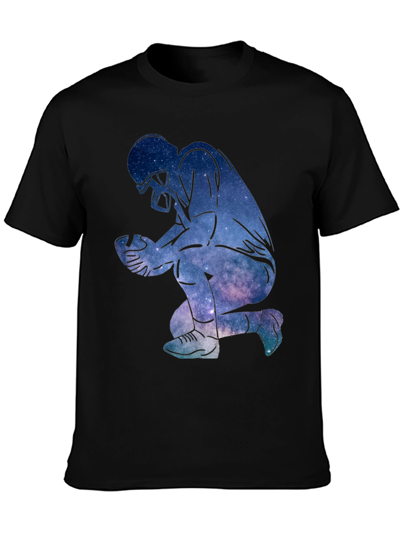 Galaxy Football Player Black T-Shirt