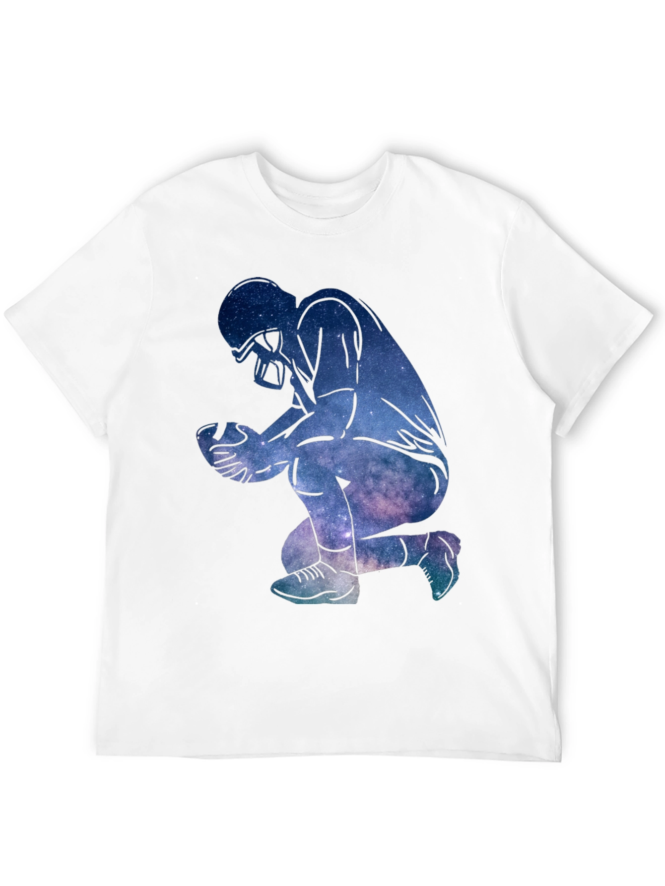Galaxy Football Player Black T-Shirt