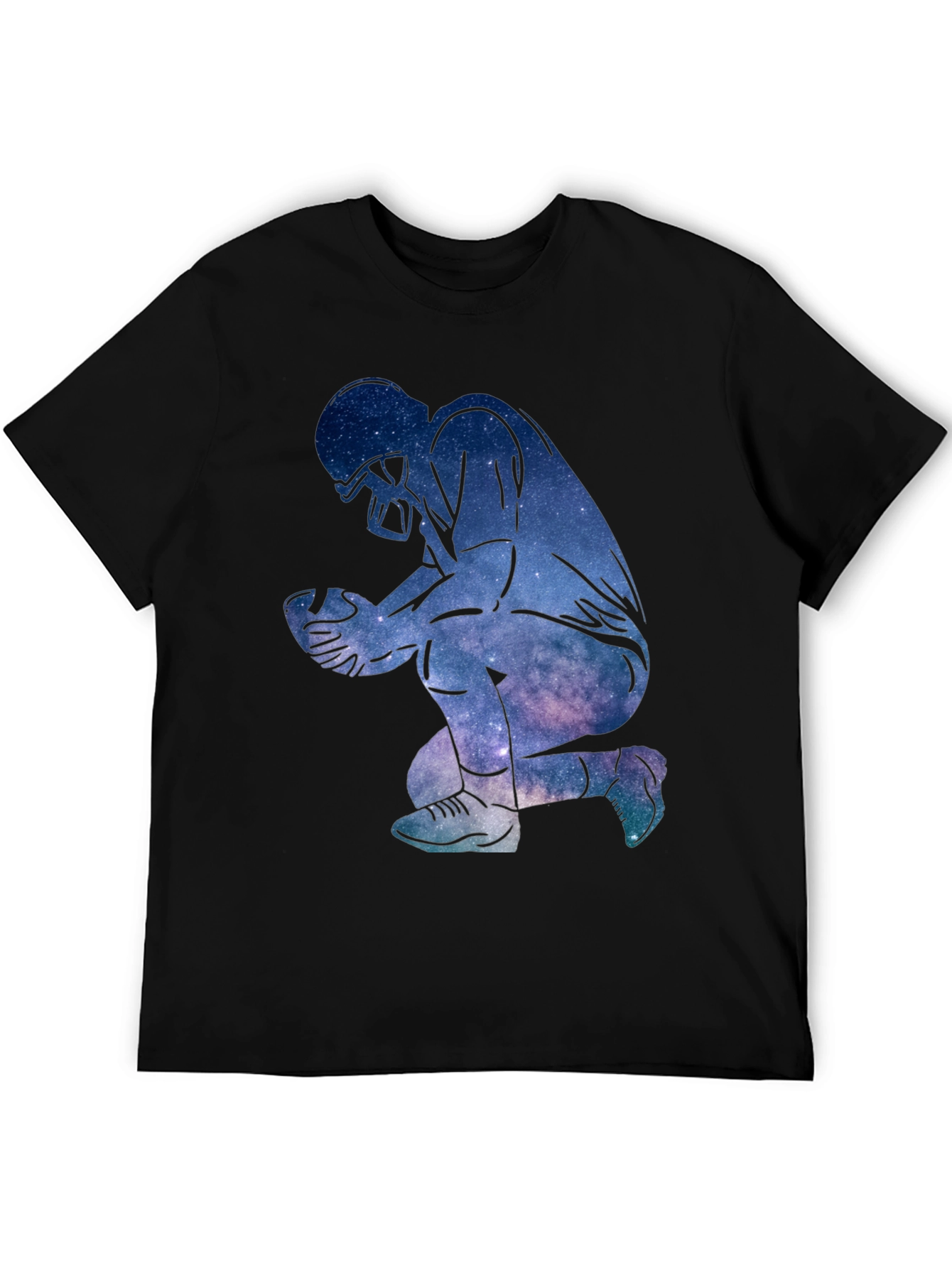 Galaxy Football Player Black T-Shirt