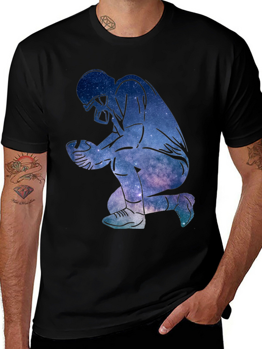 Galaxy Football Player Black T-Shirt