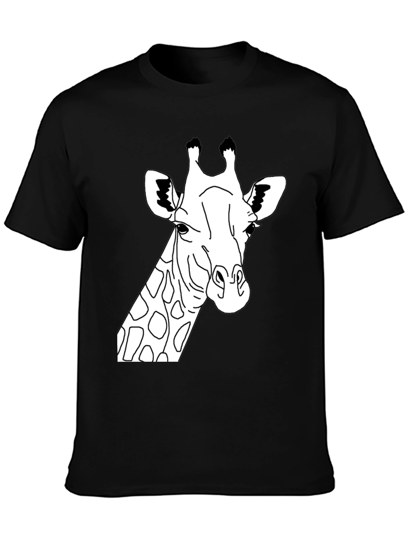 Giraffe Graphic Tee - Black Crew Neck T-Shirt