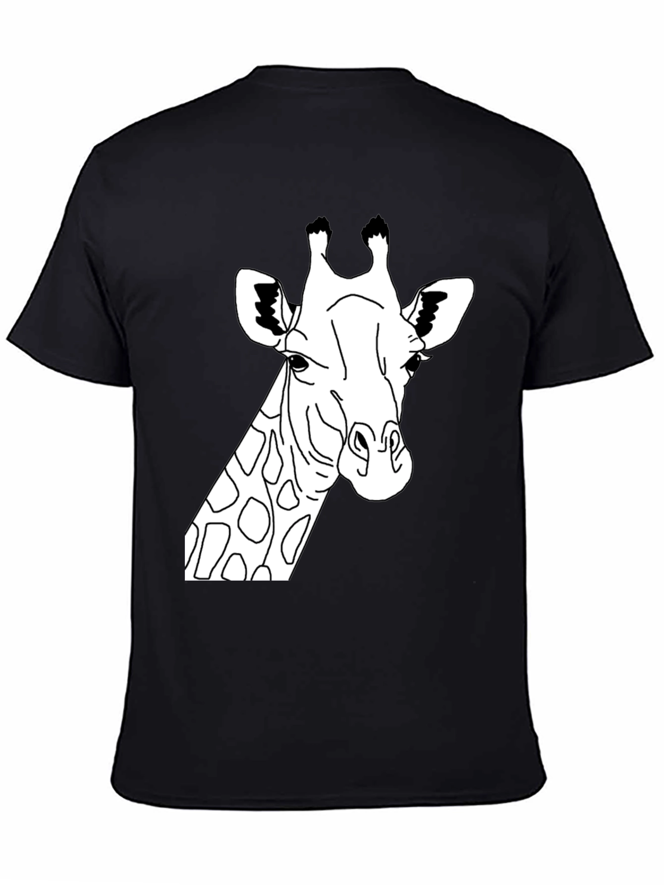 Giraffe Graphic Tee - Black Crew Neck T-Shirt
