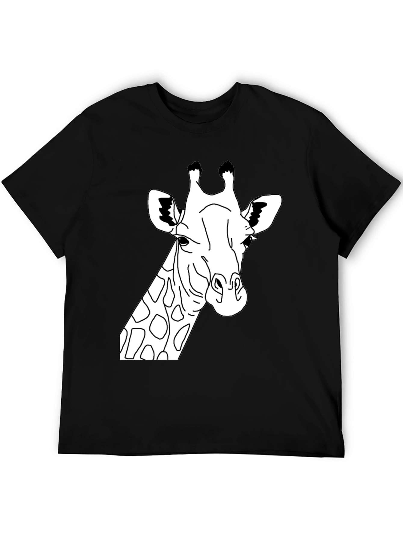 Giraffe Graphic Tee - Black Crew Neck T-Shirt