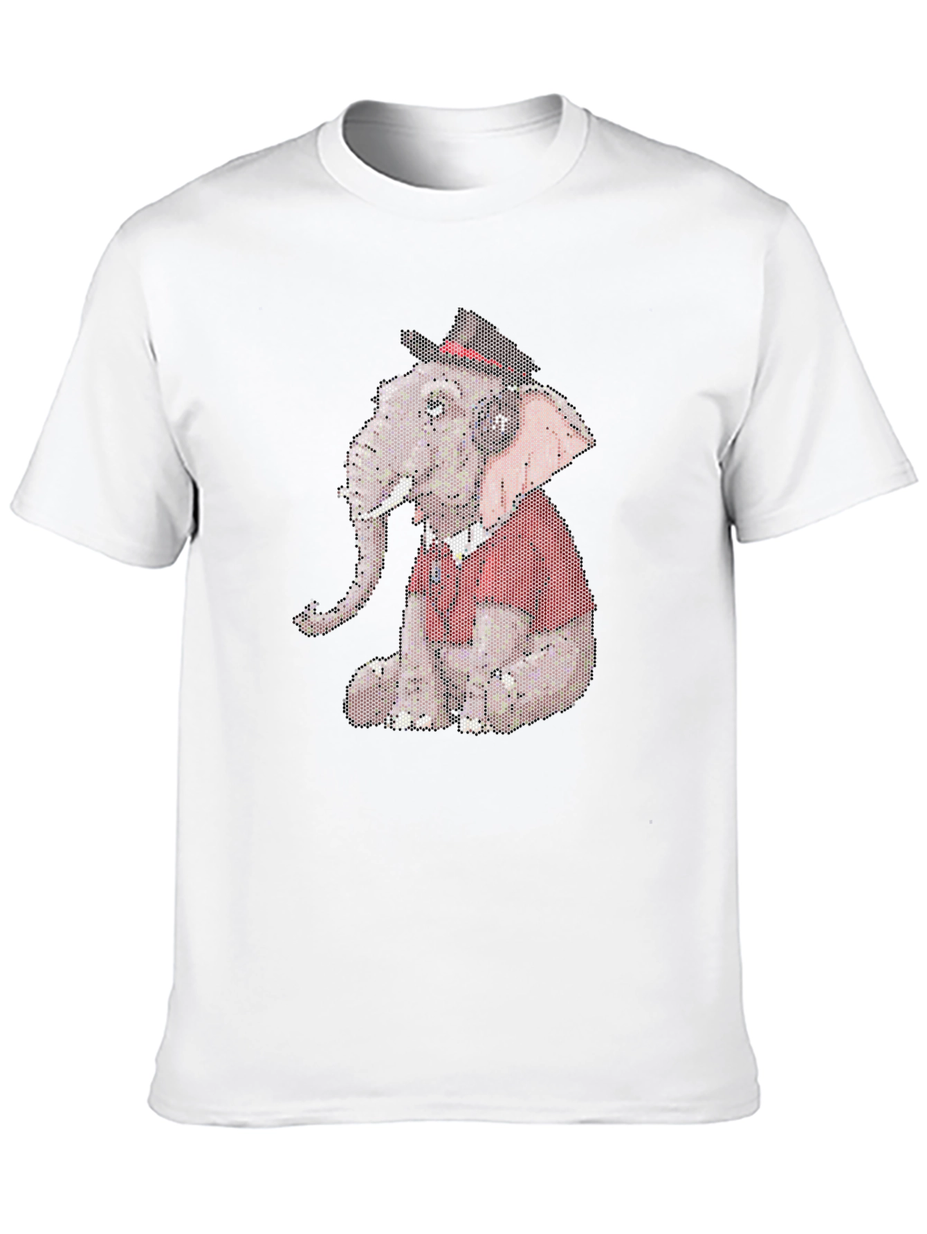 Elephant with Hat Graphic Print Tee
