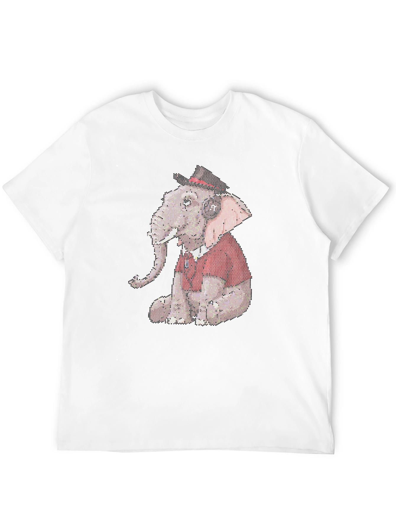 Elephant with Hat Graphic Print Tee