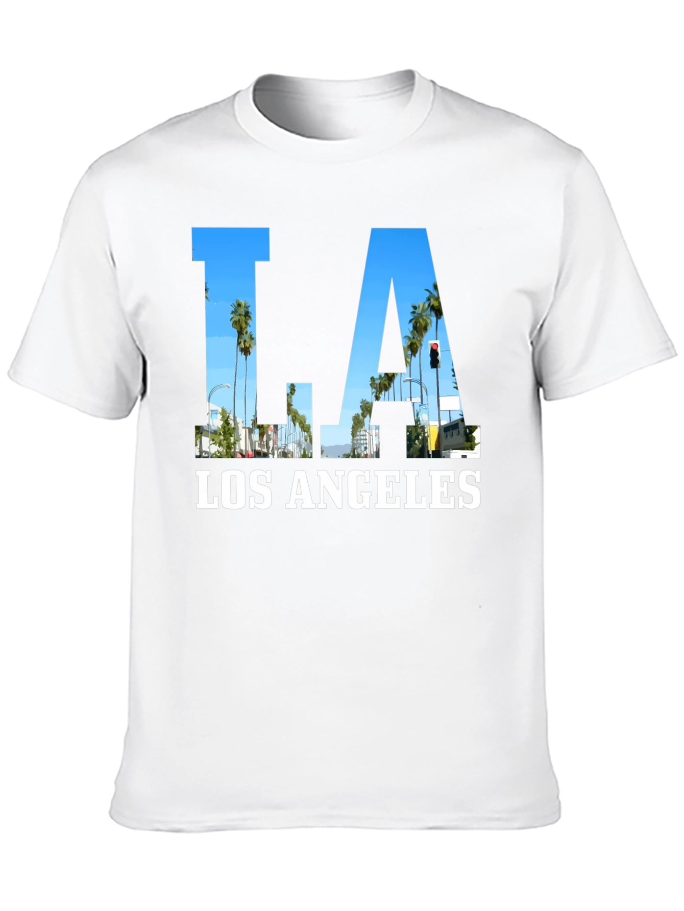 LA Los Angeles Cityscape Mens Graphic T-Shirt