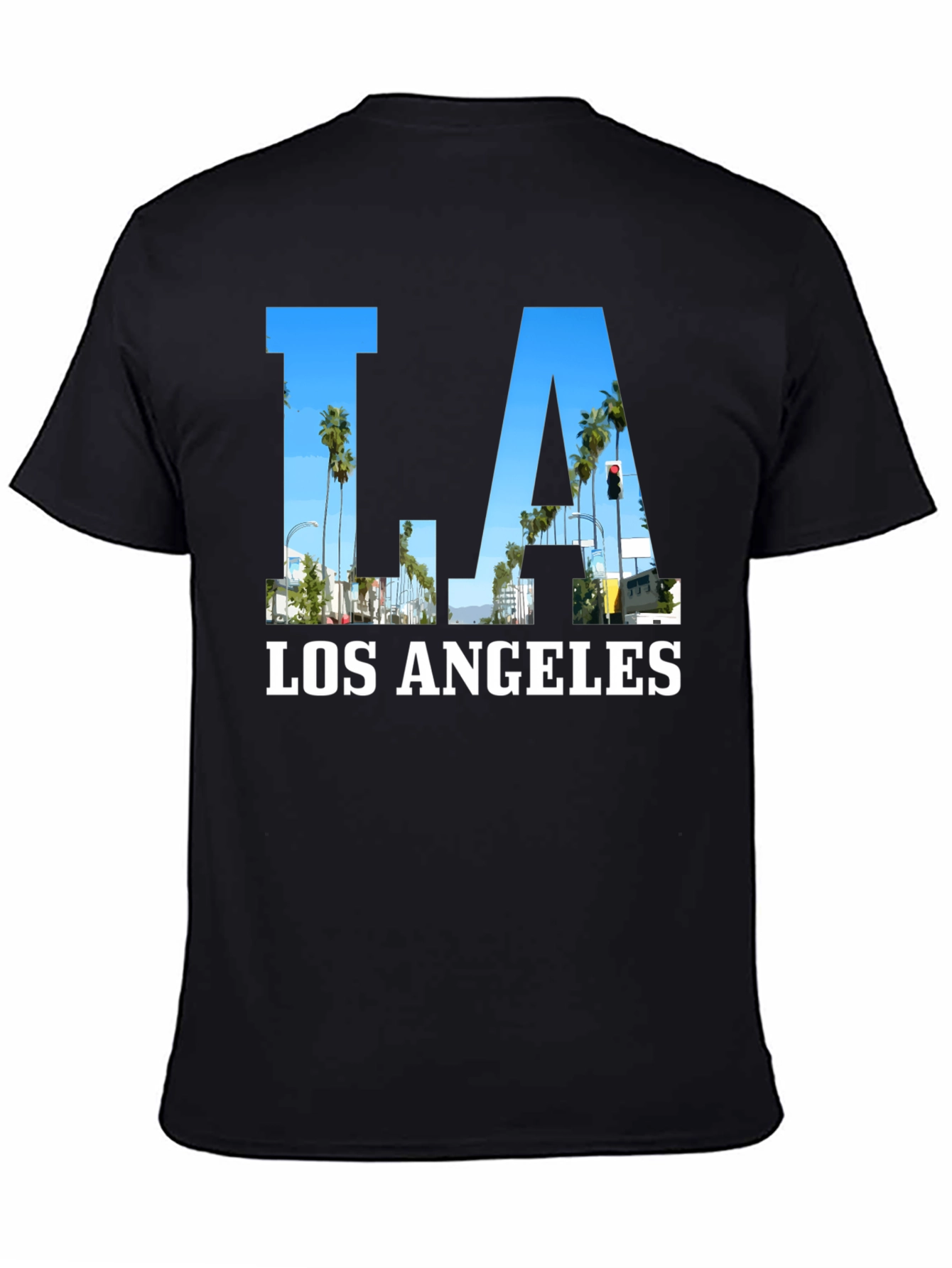 LA Los Angeles Cityscape Mens Graphic T-Shirt