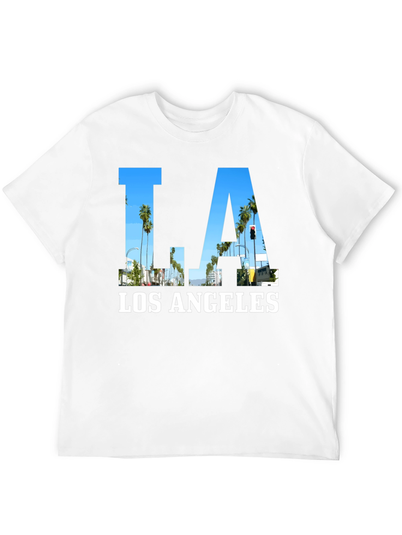 LA Los Angeles Cityscape Mens Graphic T-Shirt