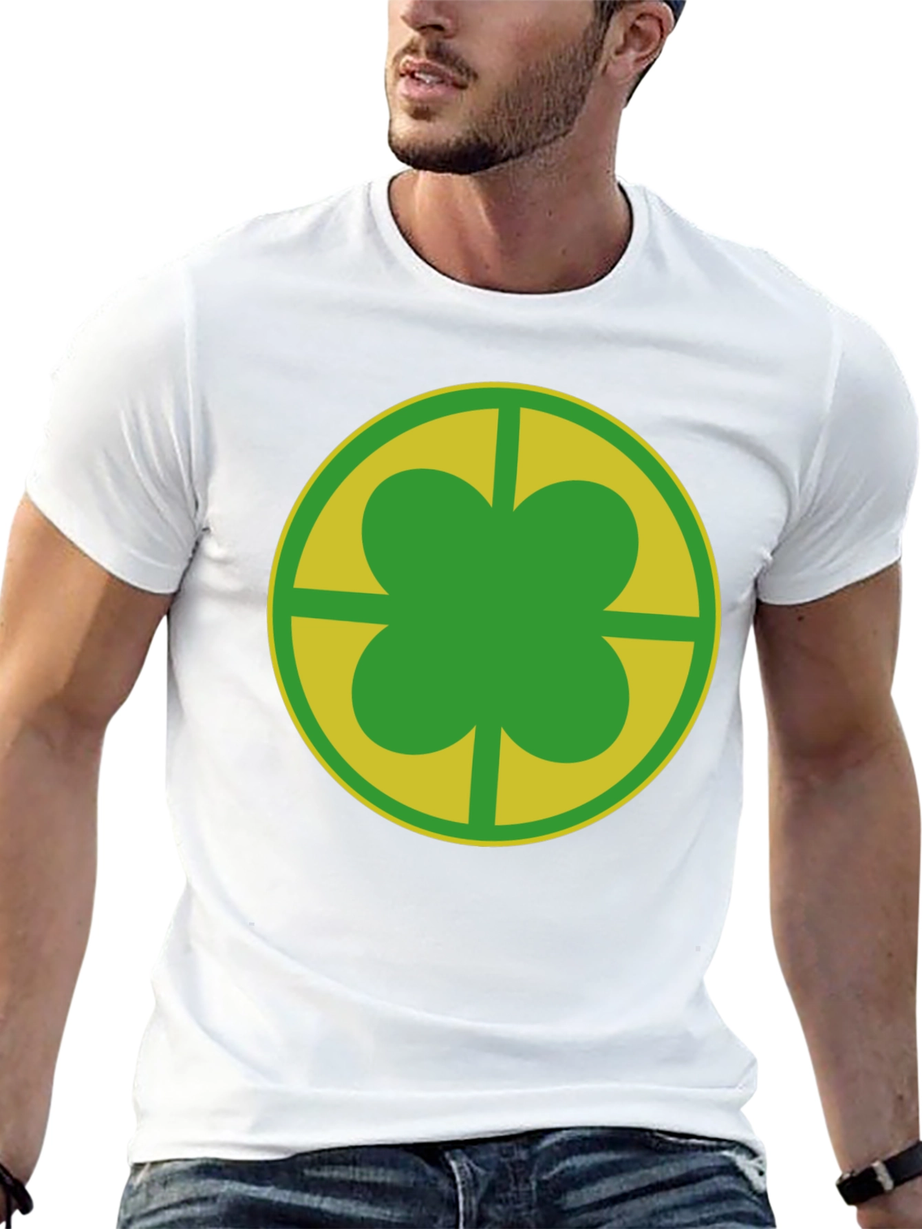 Clover Leaf Graphic Tee - Lucky Charm Design